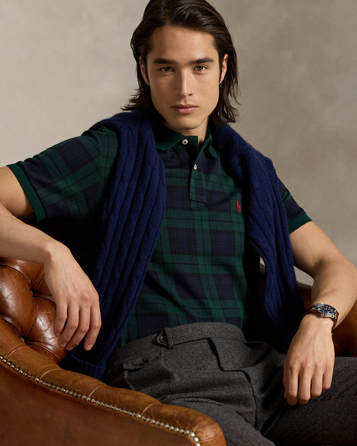 Ralph Lauren Classic Fit Plaid Jacquard Polo Shirt