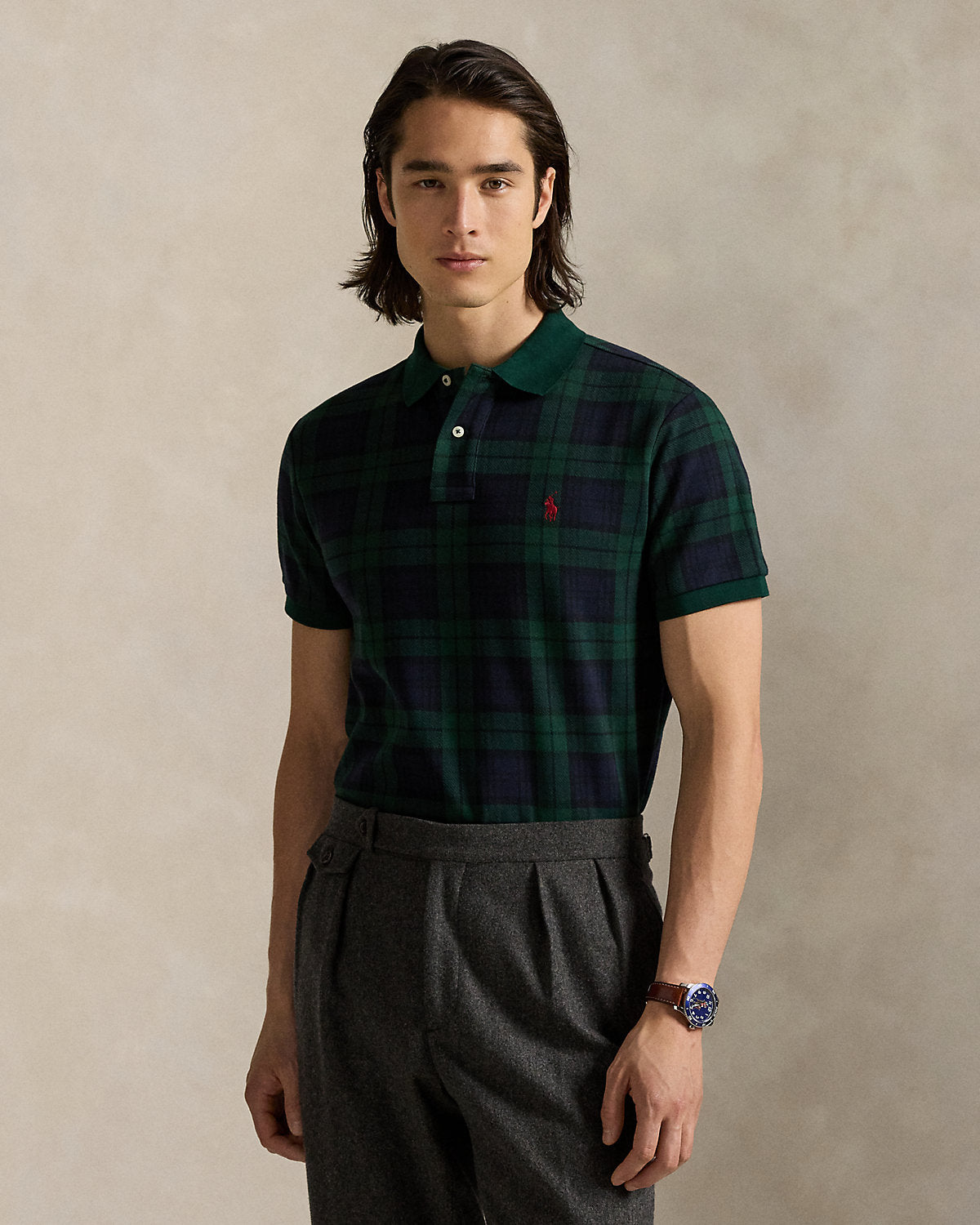 Ralph Lauren Classic Fit Plaid Jacquard Polo Shirt