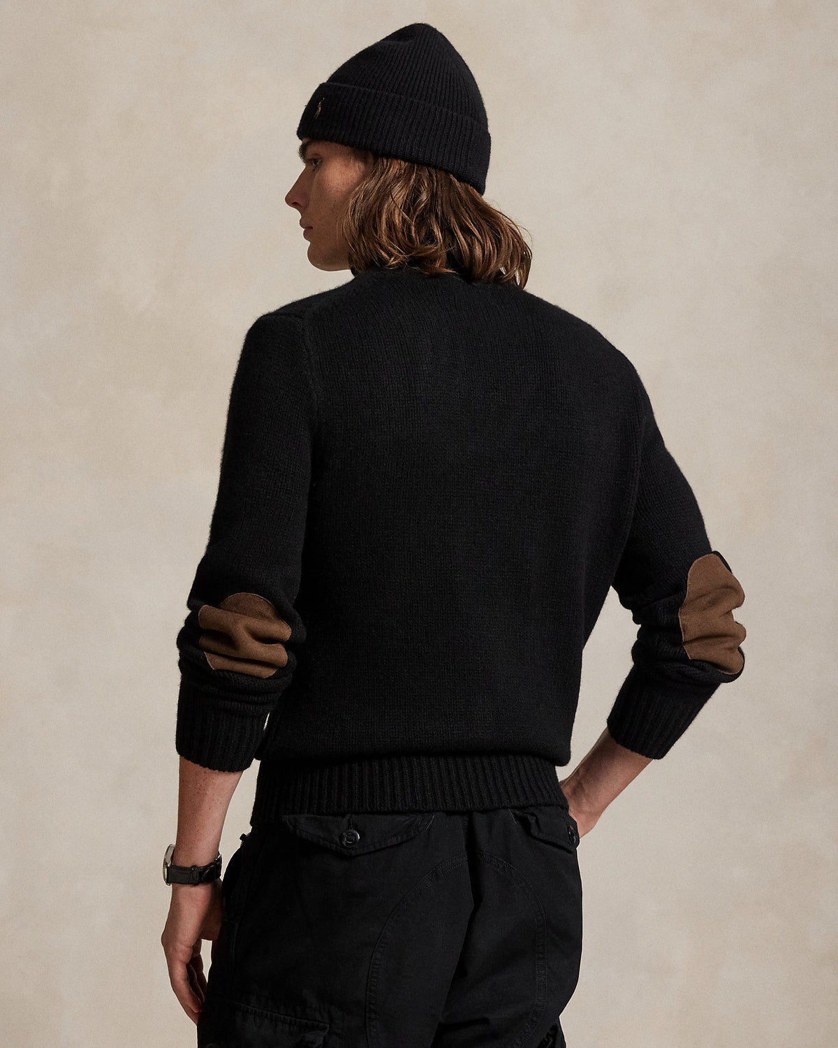 Ralph Lauren SuedePatch WoolCashmere Sweater