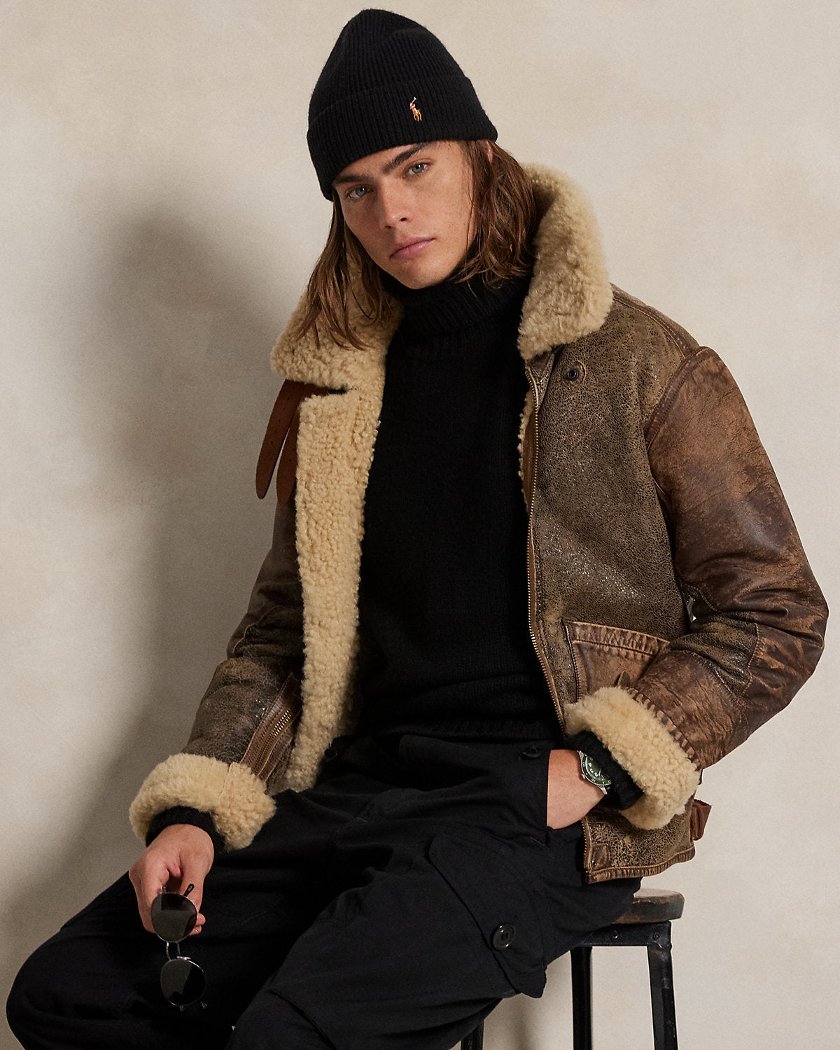 Ralph Lauren SuedePatch WoolCashmere Sweater
