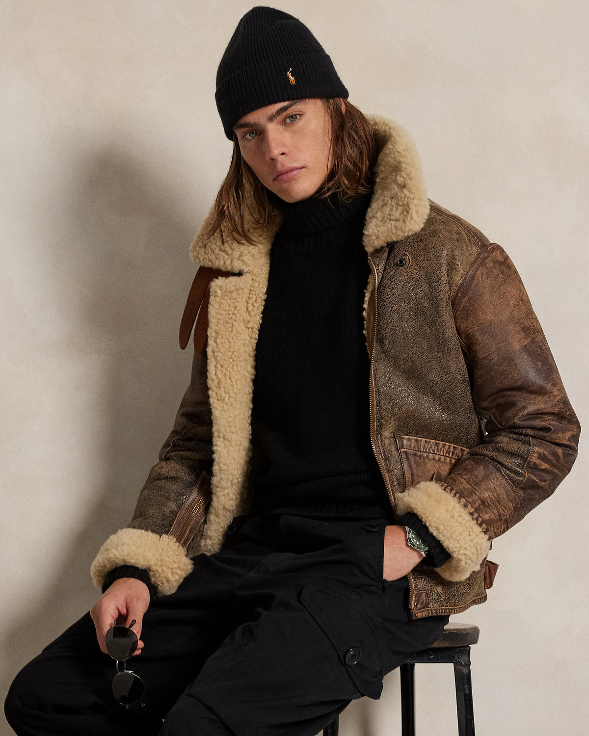 Ralph Lauren SuedePatch WoolCashmere Sweater