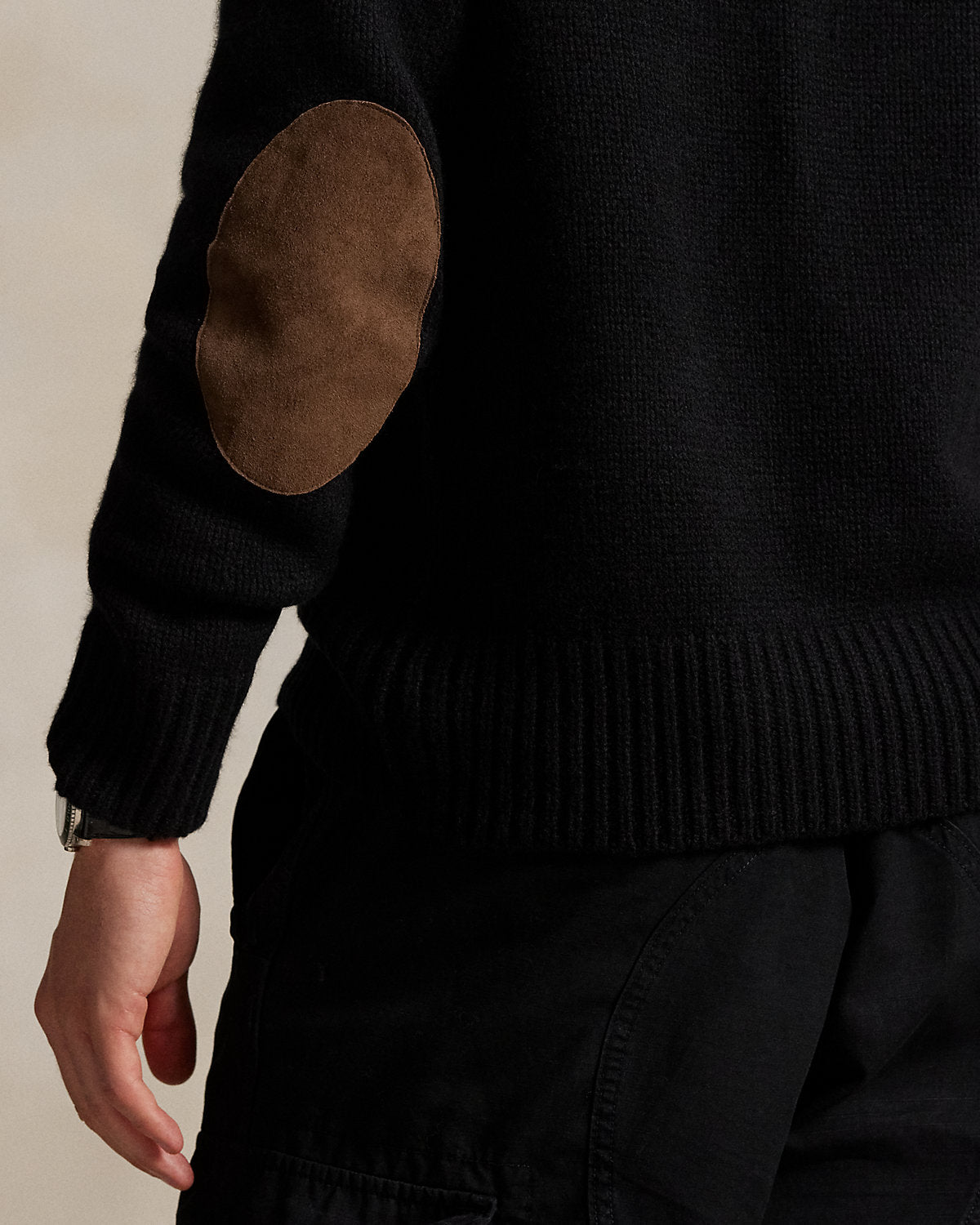 Ralph Lauren SuedePatch WoolCashmere Sweater