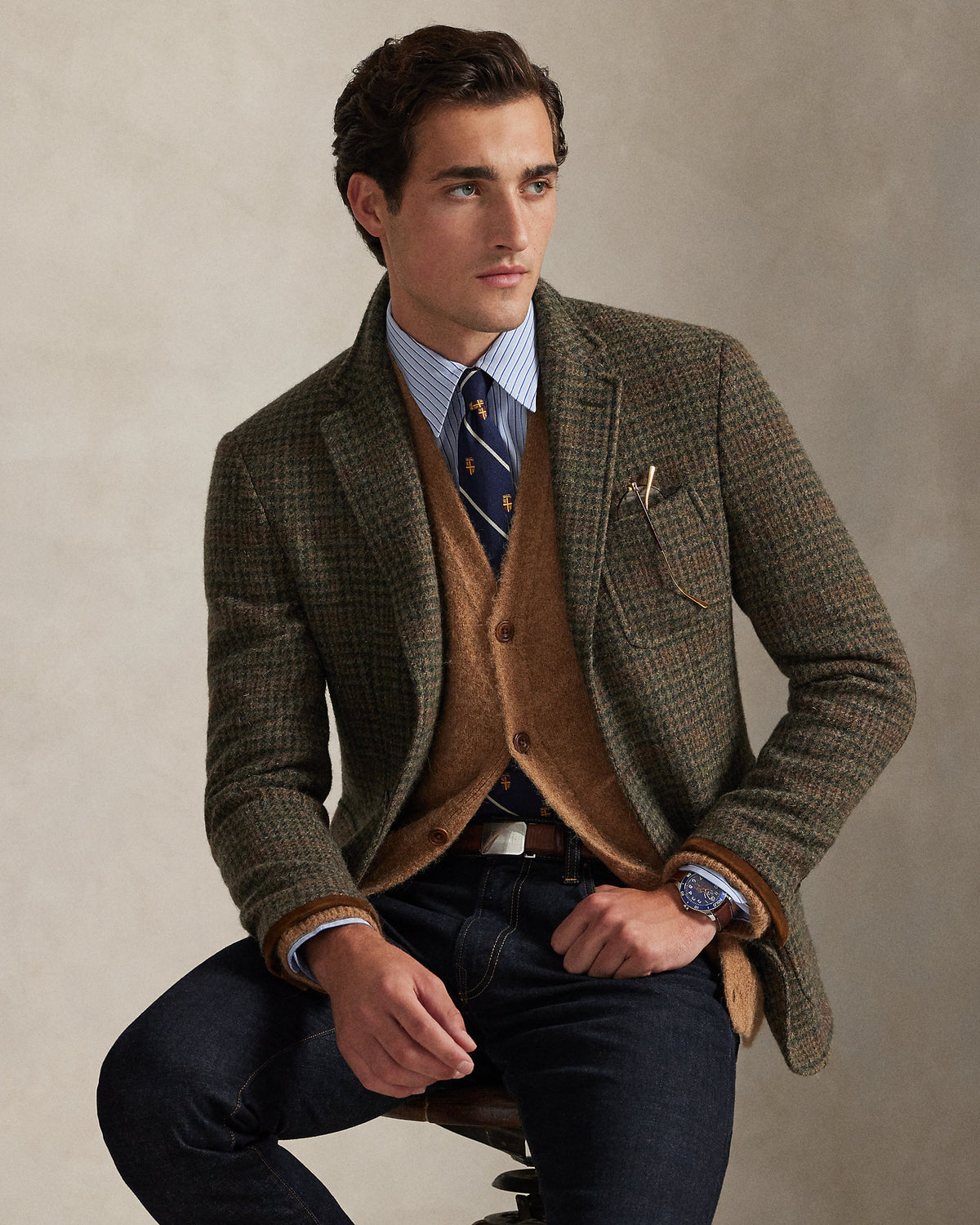 Ralph Lauren SuedePatch WoolBlend Cardigan