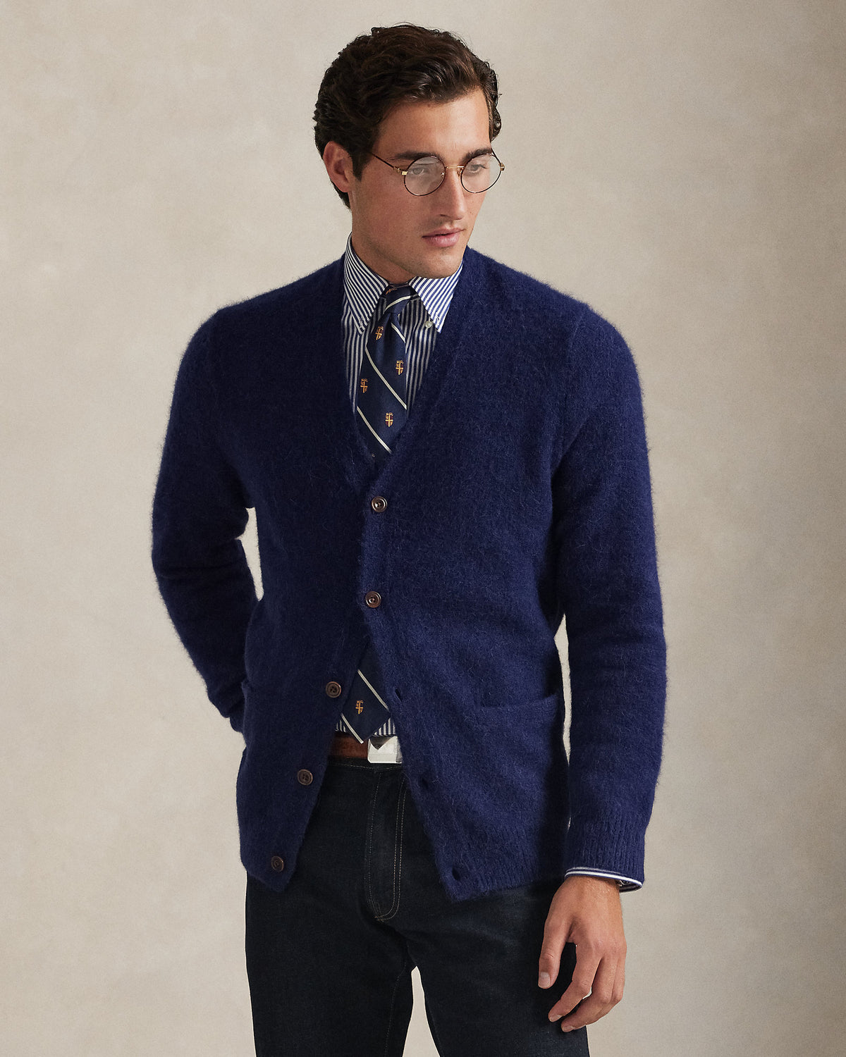 Ralph Lauren SuedePatch WoolBlend Cardigan