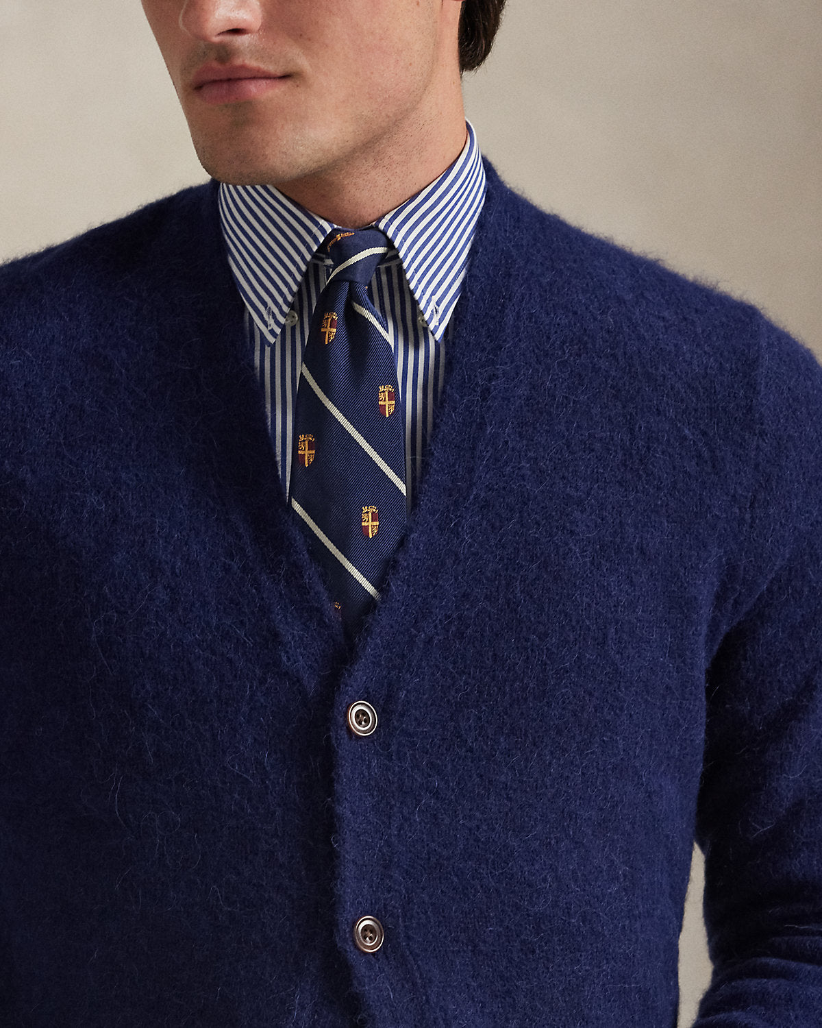 Ralph Lauren SuedePatch WoolBlend Cardigan