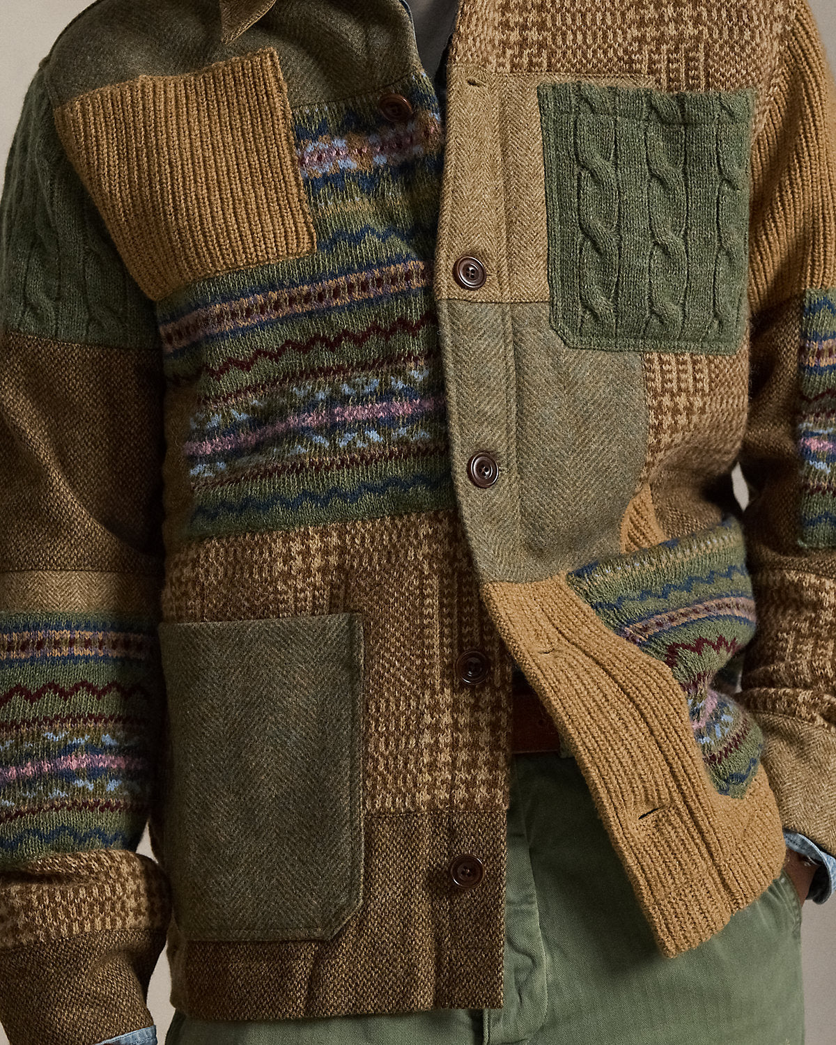 Ralph Lauren Patchwork Utility Cardigan