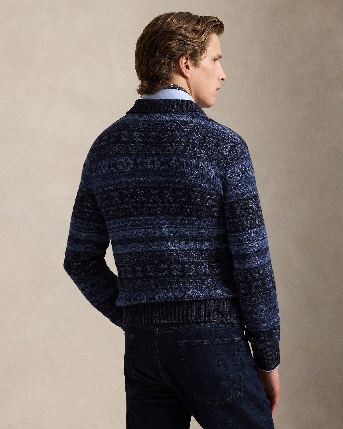 Ralph Lauren Fair Isle WoolLinen Polo Sweater