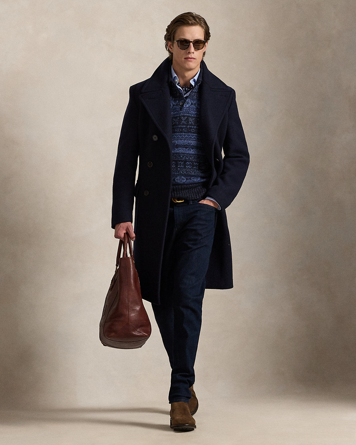 Ralph Lauren Fair Isle WoolLinen Polo Sweater