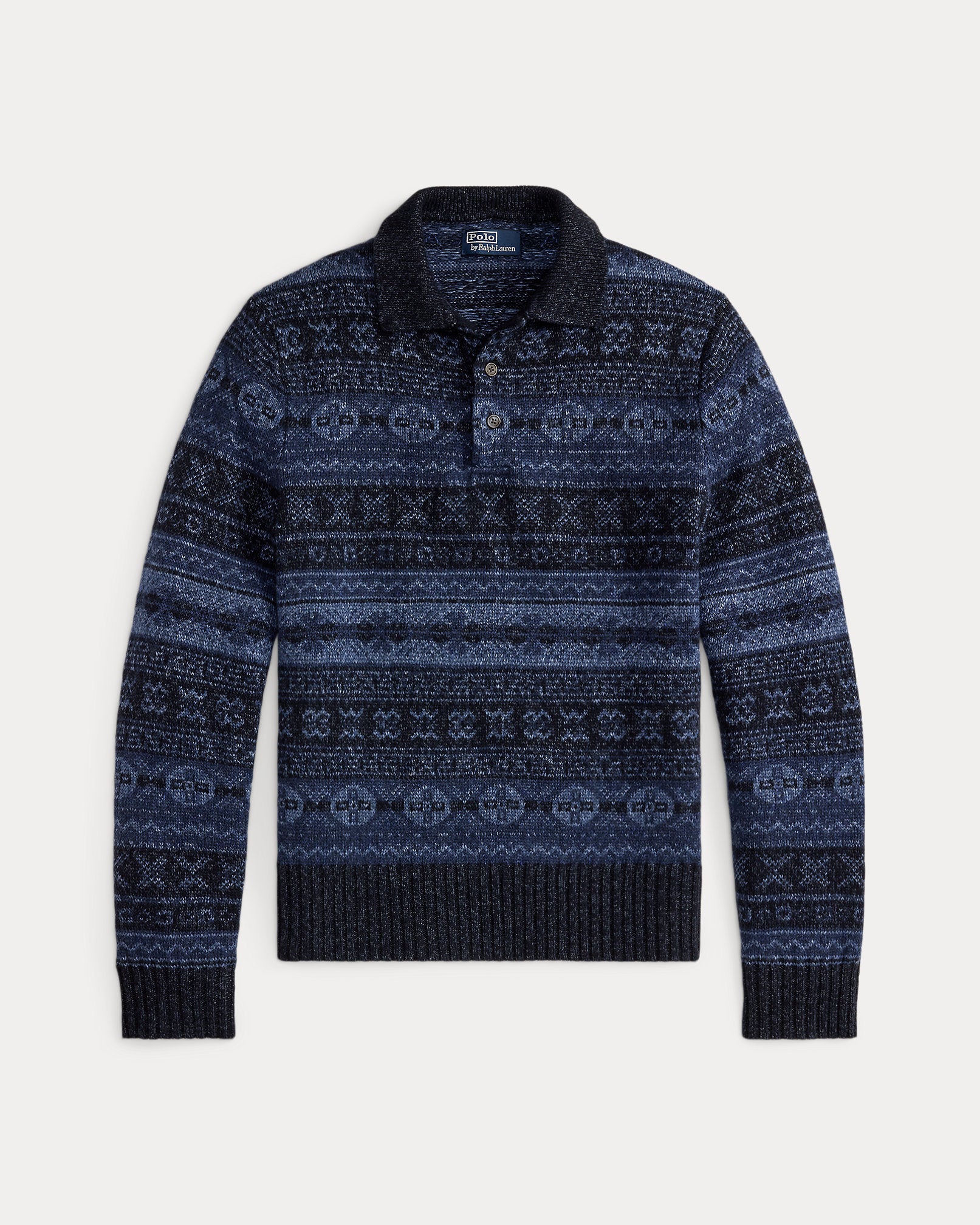 Ralph Lauren Fair Isle WoolLinen Polo Sweater