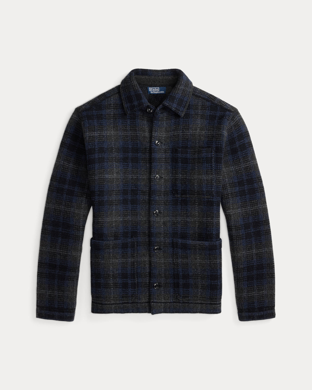 Ralph Lauren Plaid Boiled Wool Cardigan