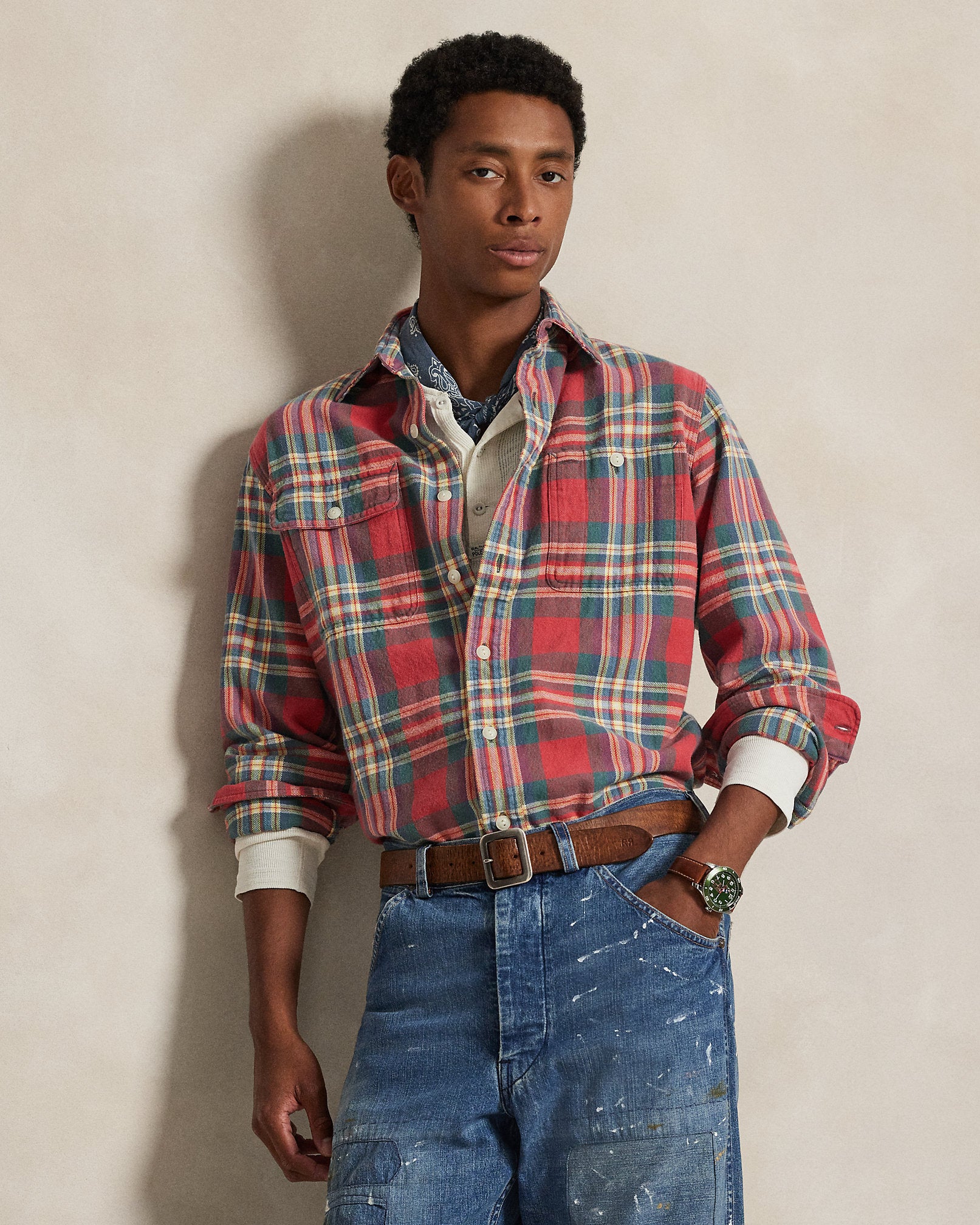 Ralph Lauren Classic Fit Plaid Flannel Workshirt