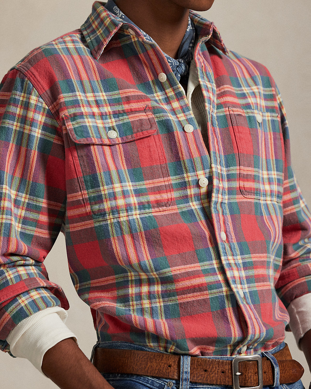 Ralph Lauren Classic Fit Plaid Flannel Workshirt