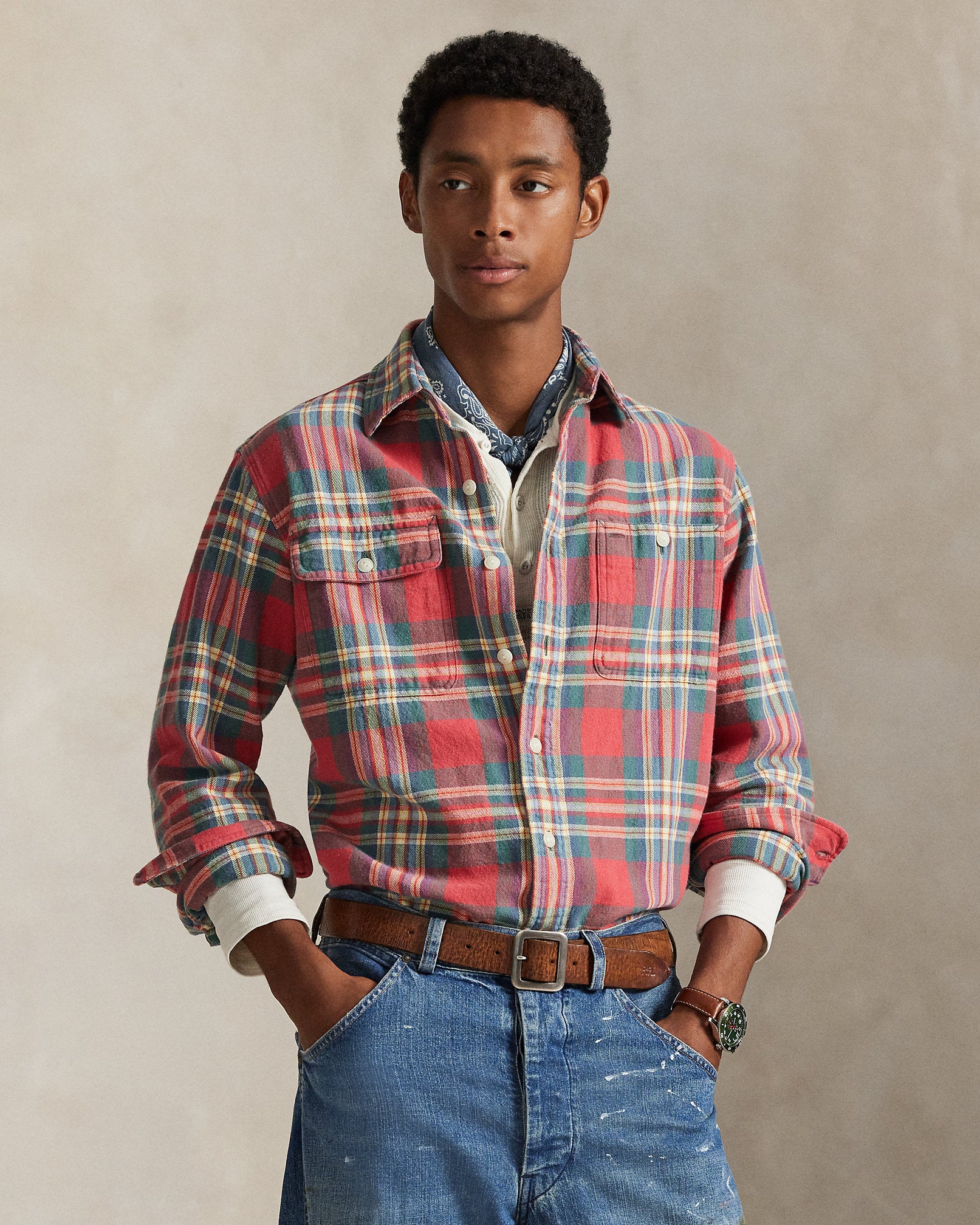 Ralph Lauren Classic Fit Plaid Flannel Workshirt