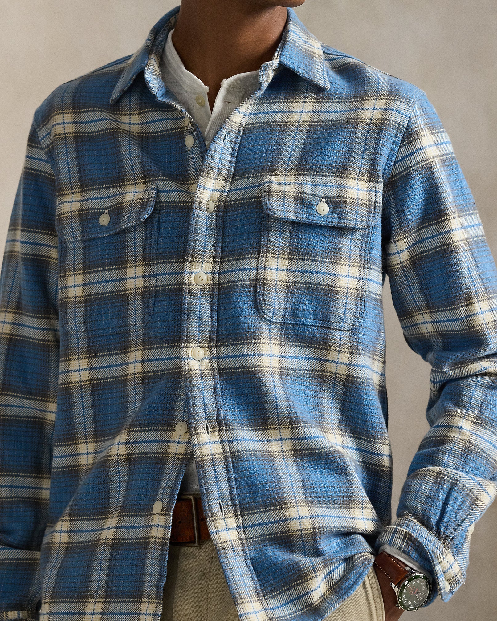 Ralph Lauren Classic Fit Plaid Flannel Workshirt