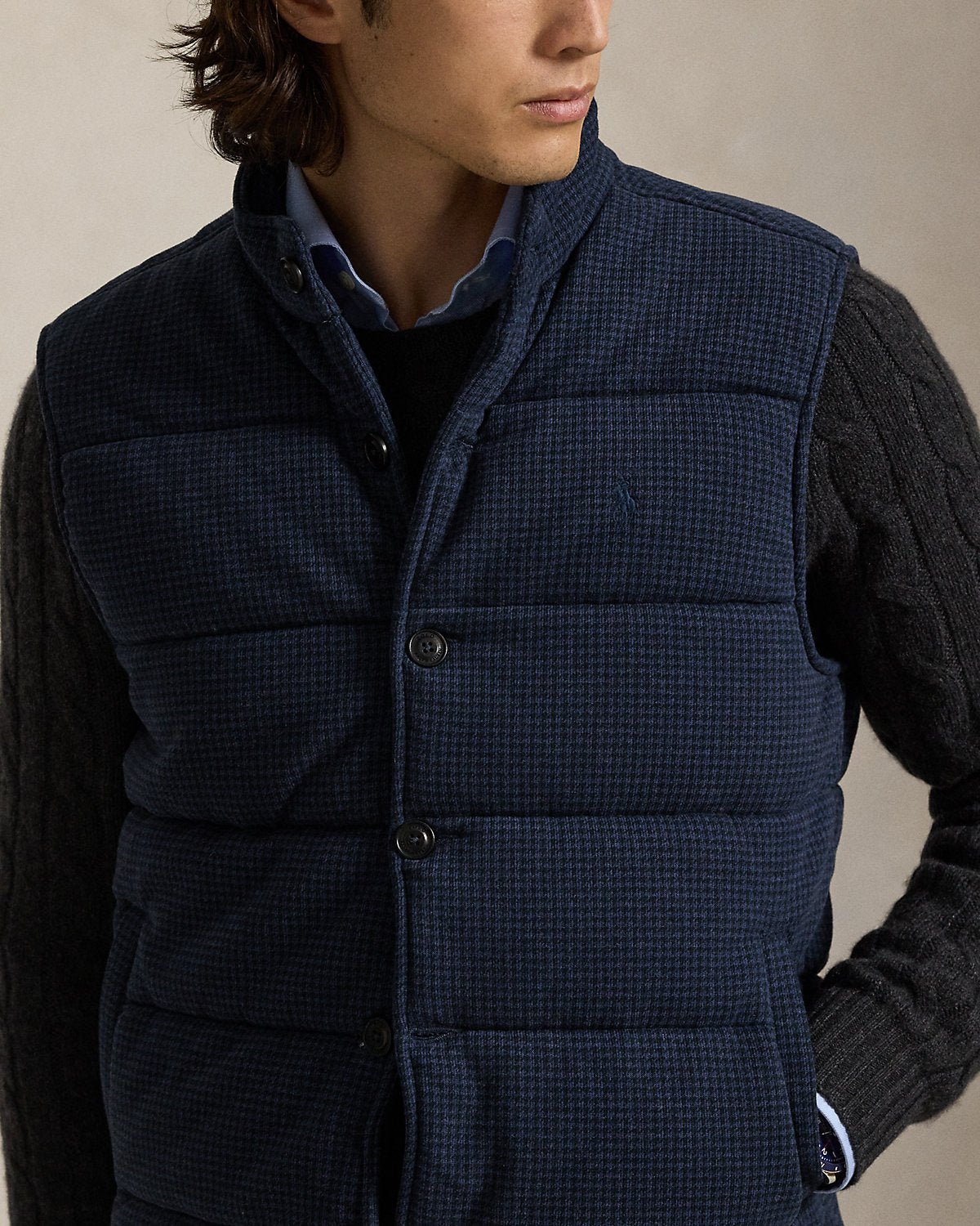Ralph Lauren HoundstoothPrint EstateRib Vest