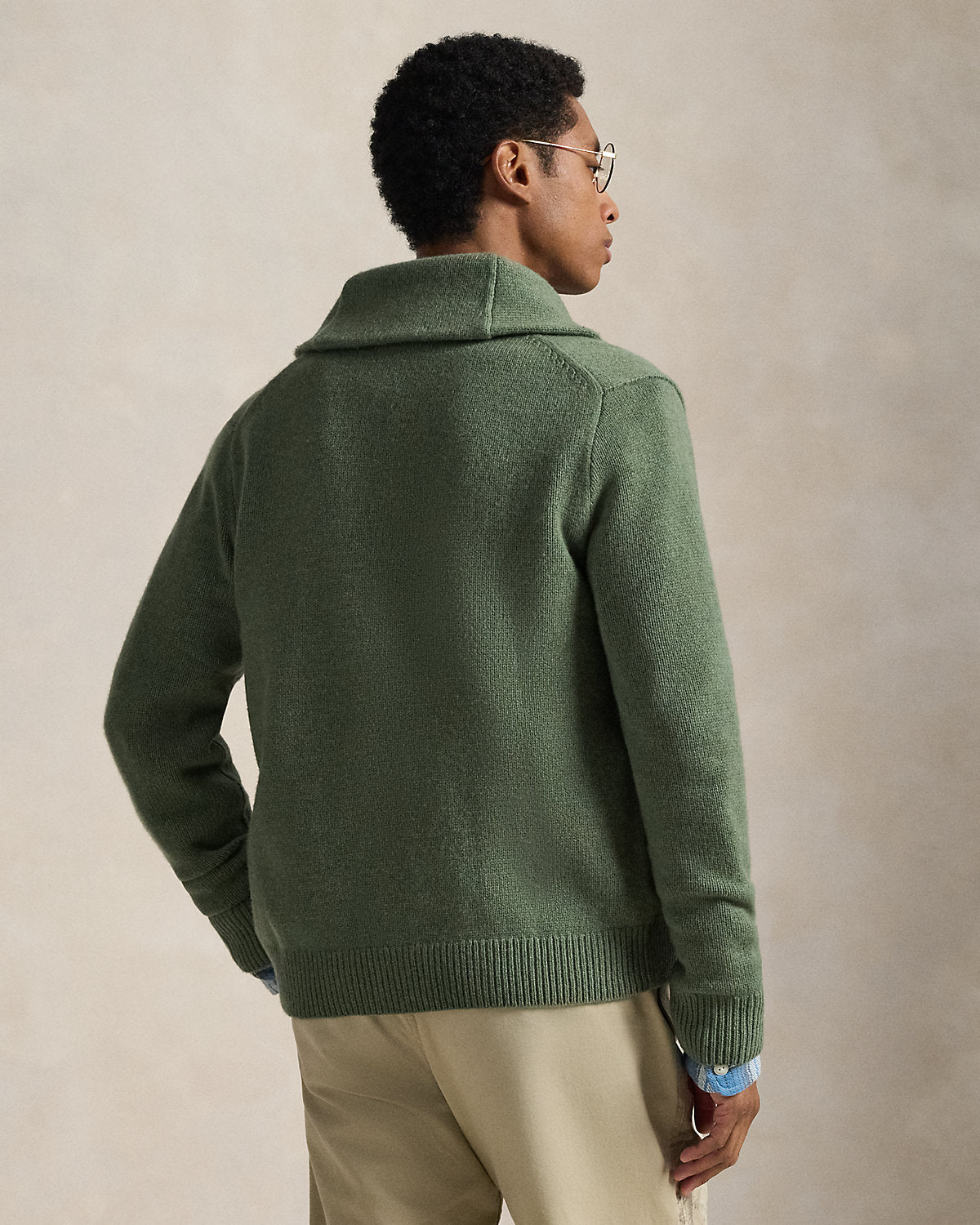 Ralph Lauren WoolCashmere ShawlCollar Cardigan