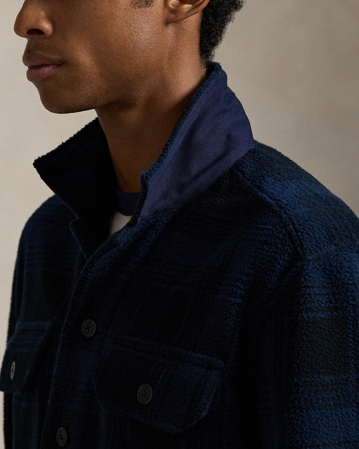 Ralph Lauren Plaid Pile Fleece Overshirt