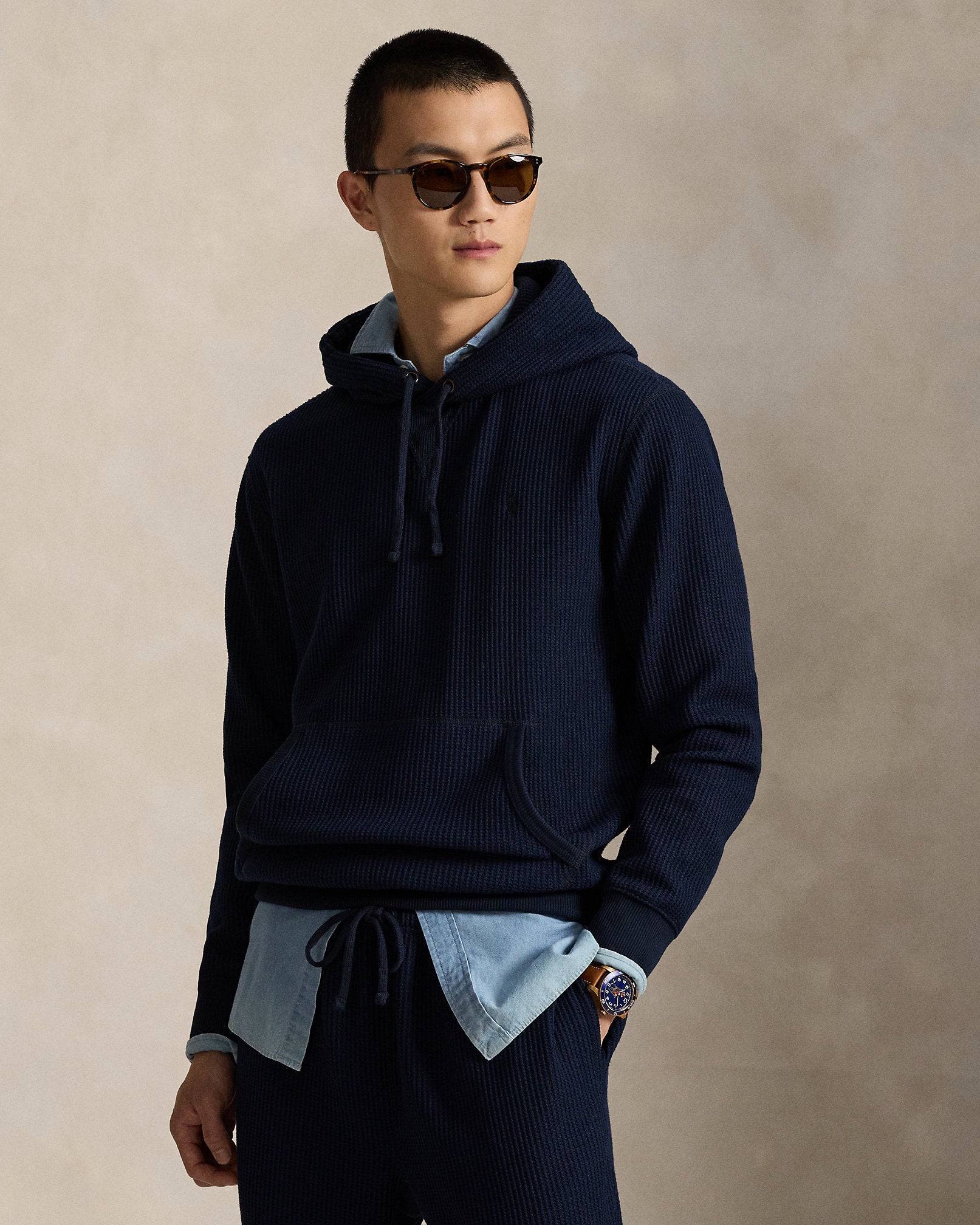 Ralph Lauren WaffleKnit Fleece Hoodie