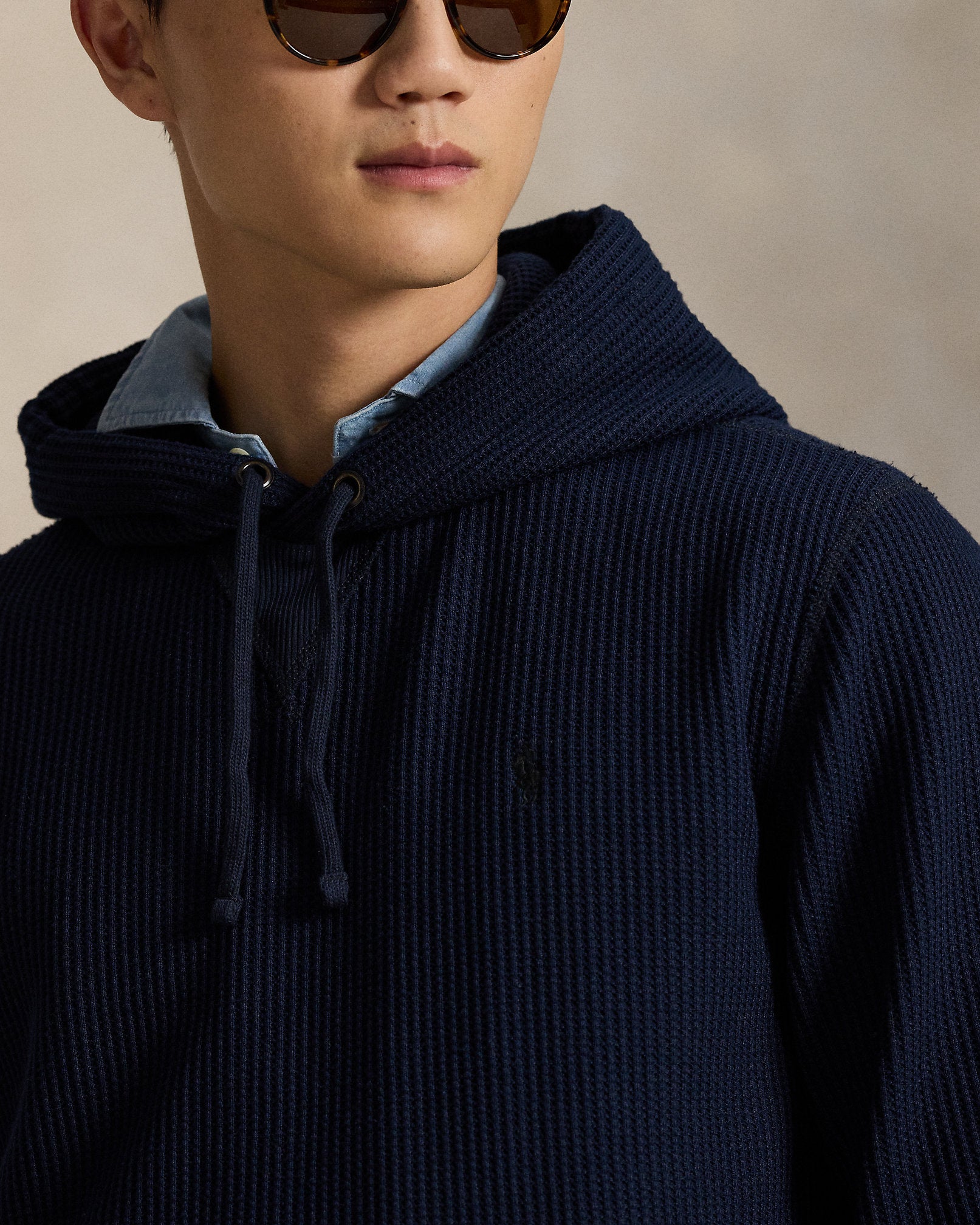 Ralph Lauren WaffleKnit Fleece Hoodie