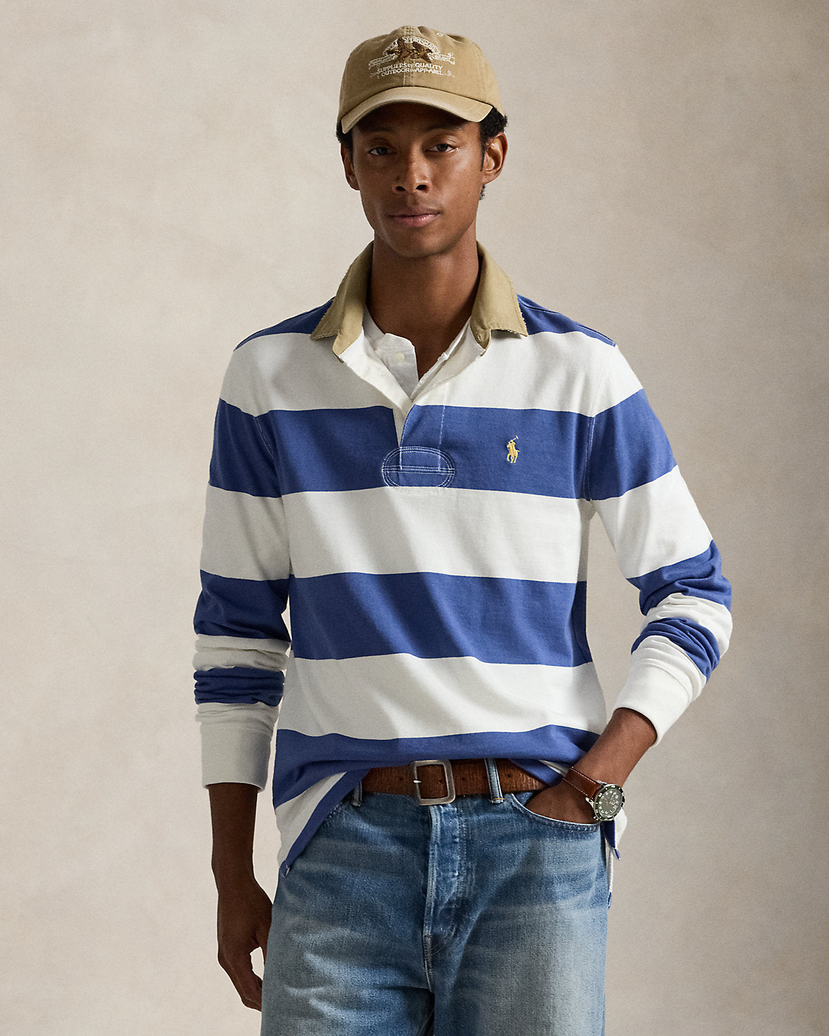 Ralph Lauren Classic Fit KhakiCollar Rugby Shirt