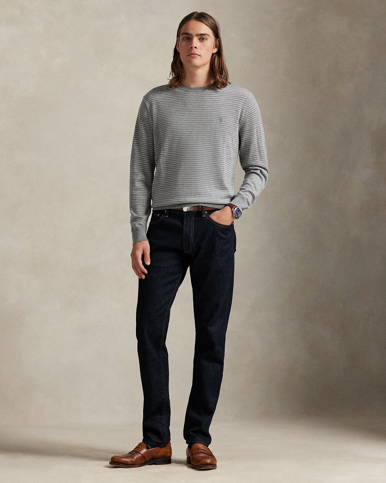 Ralph Lauren Striped Washable Wool Sweater