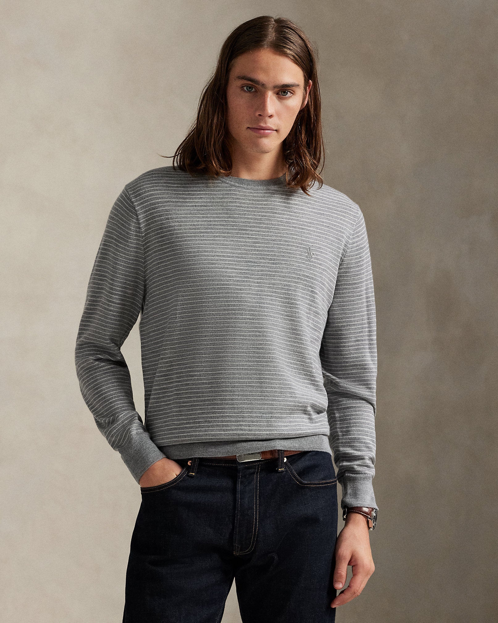 Ralph Lauren Striped Washable Wool Sweater