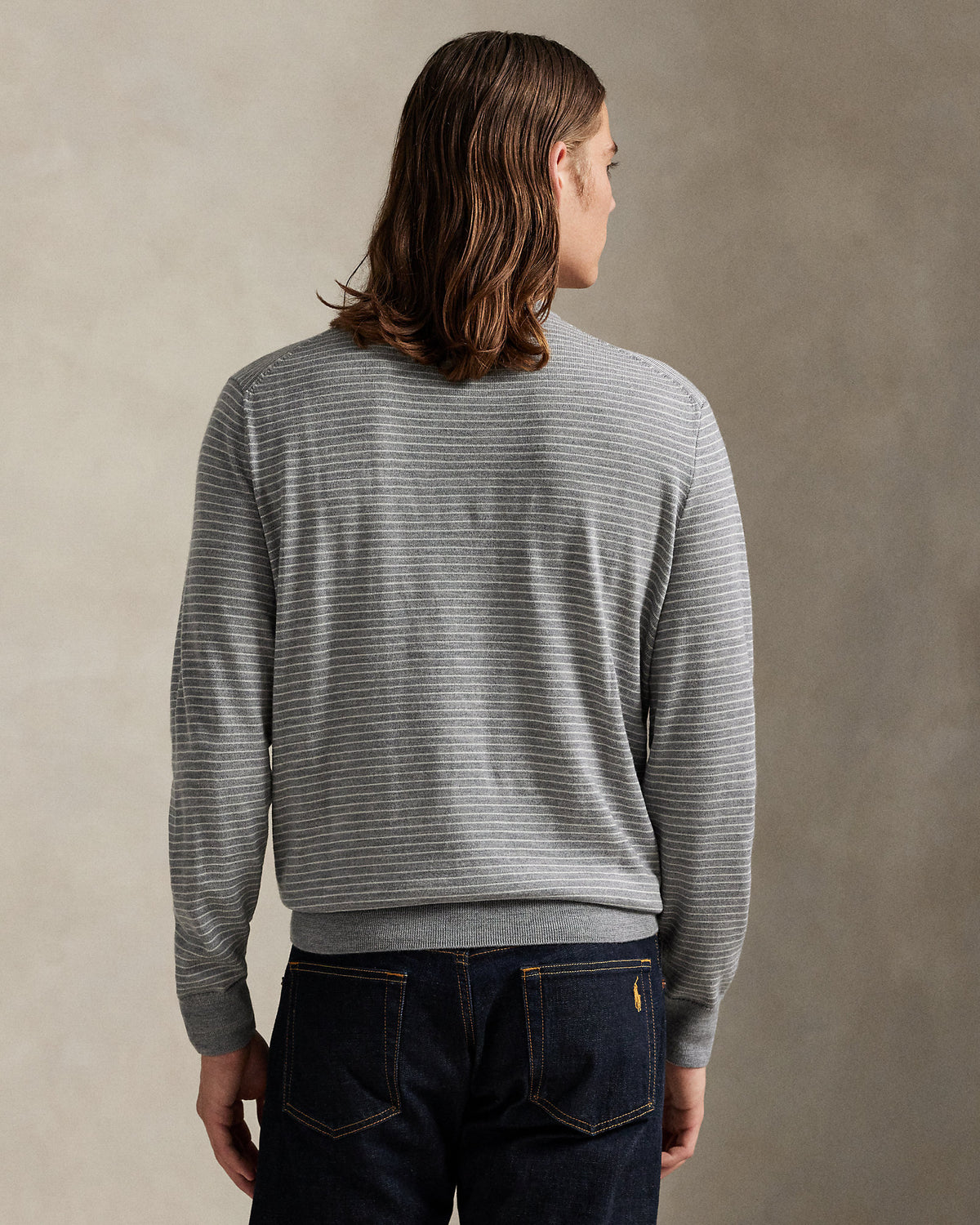 Ralph Lauren Striped Washable Wool Sweater