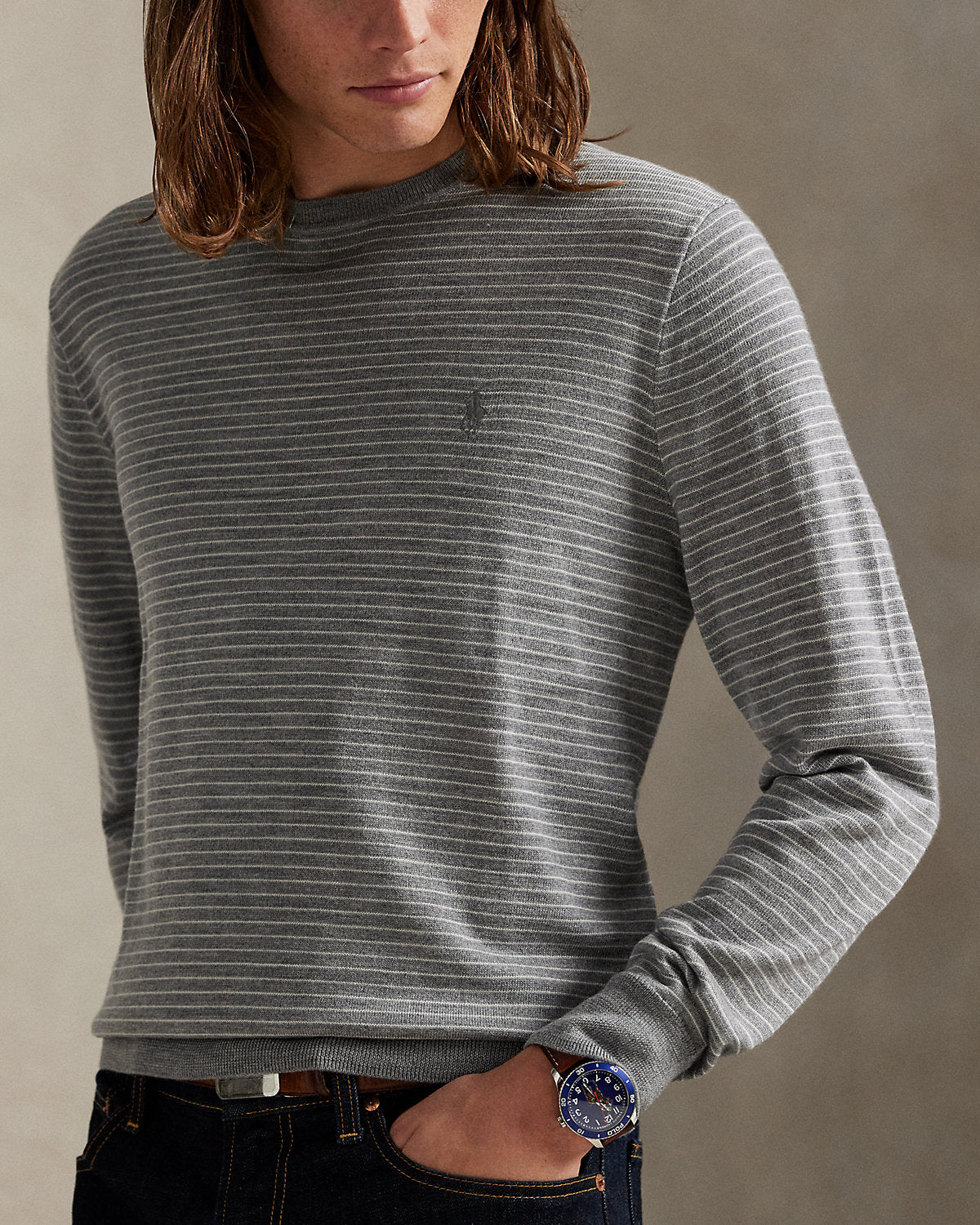 Ralph Lauren Striped Washable Wool Sweater