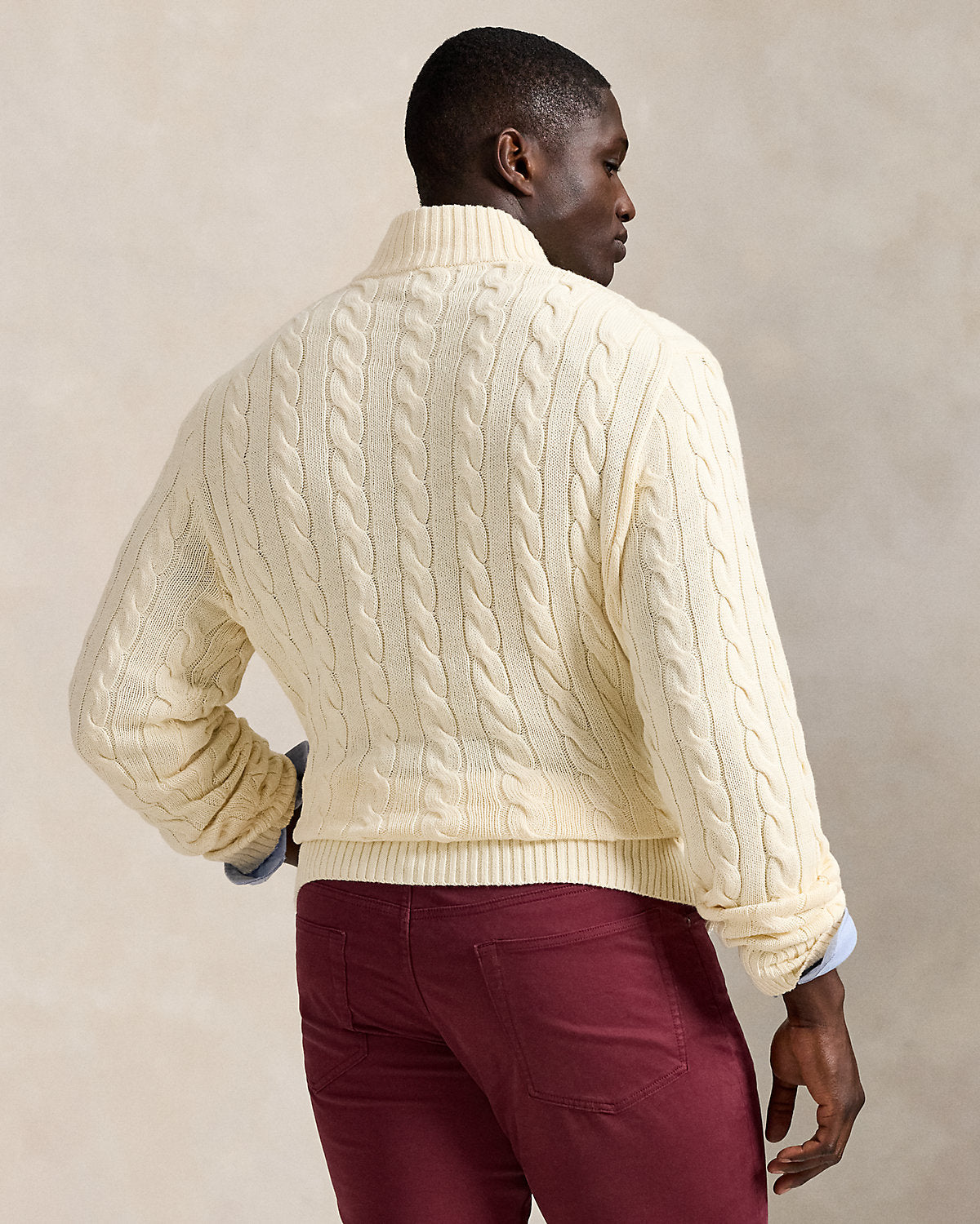 Ralph Lauren CableKnit Cotton QuarterZip Sweater