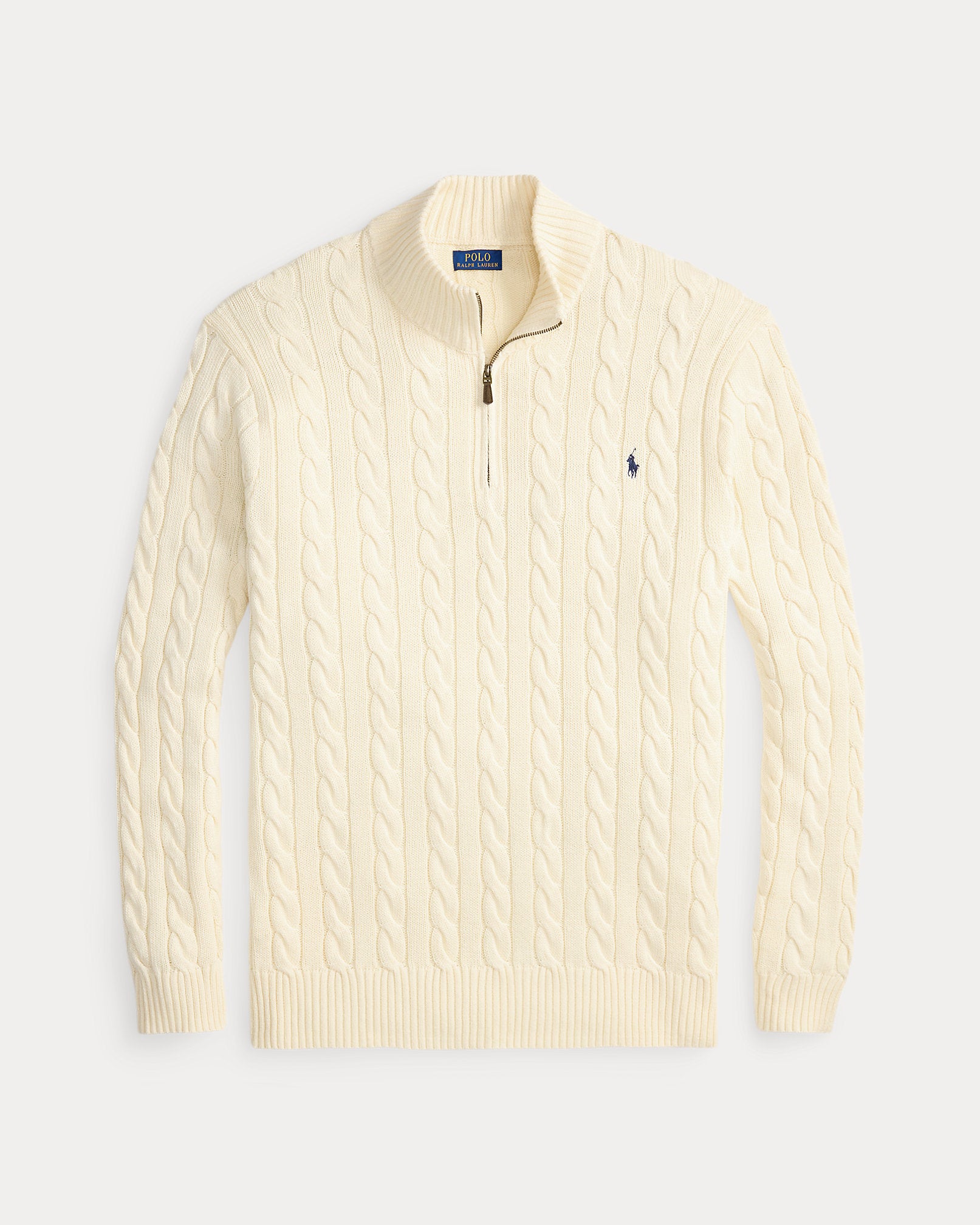 Ralph Lauren CableKnit Cotton QuarterZip Sweater