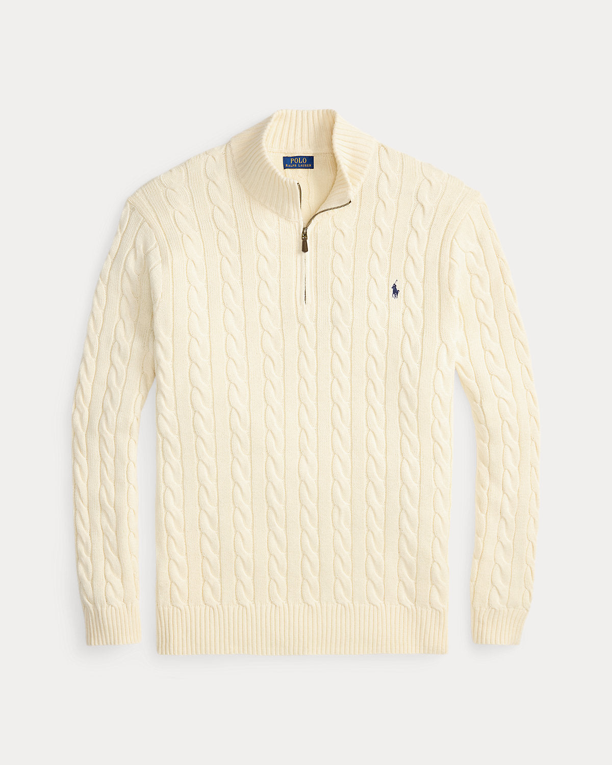Ralph Lauren CableKnit Cotton QuarterZip Sweater