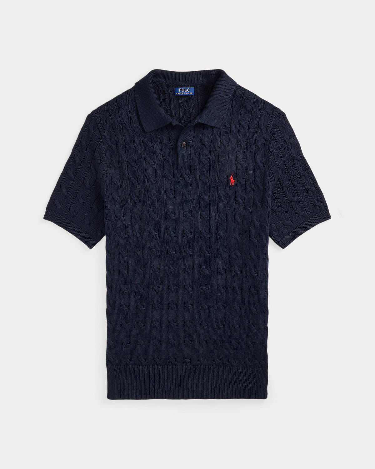 Ralph Lauren CableKnit Cotton Polo Sweater