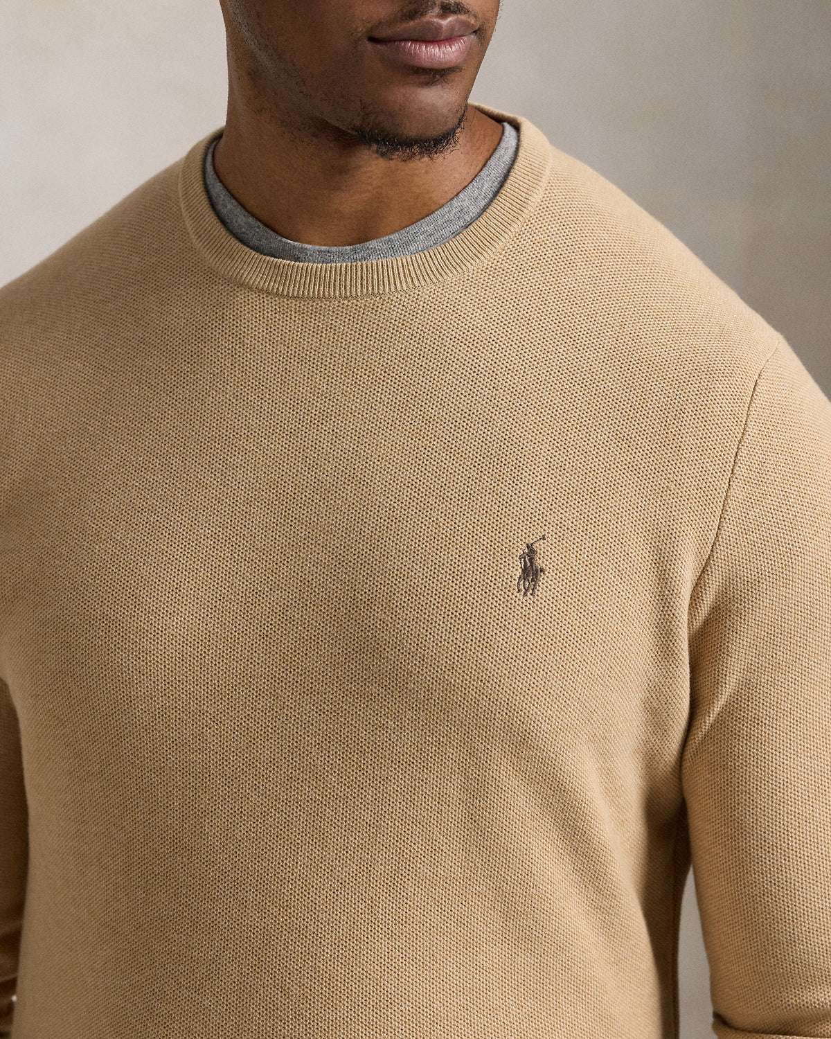Ralph Lauren MeshKnit Cotton Crewneck Sweater