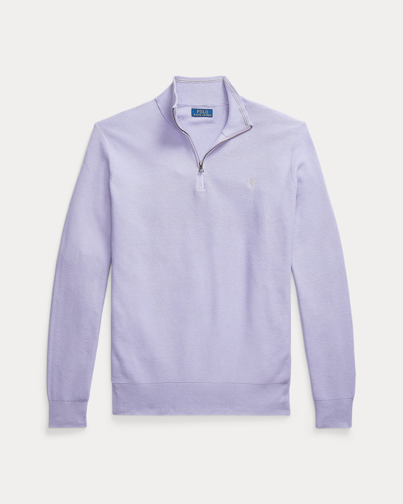 Ralph Lauren MeshKnit Cotton QuarterZip Sweater