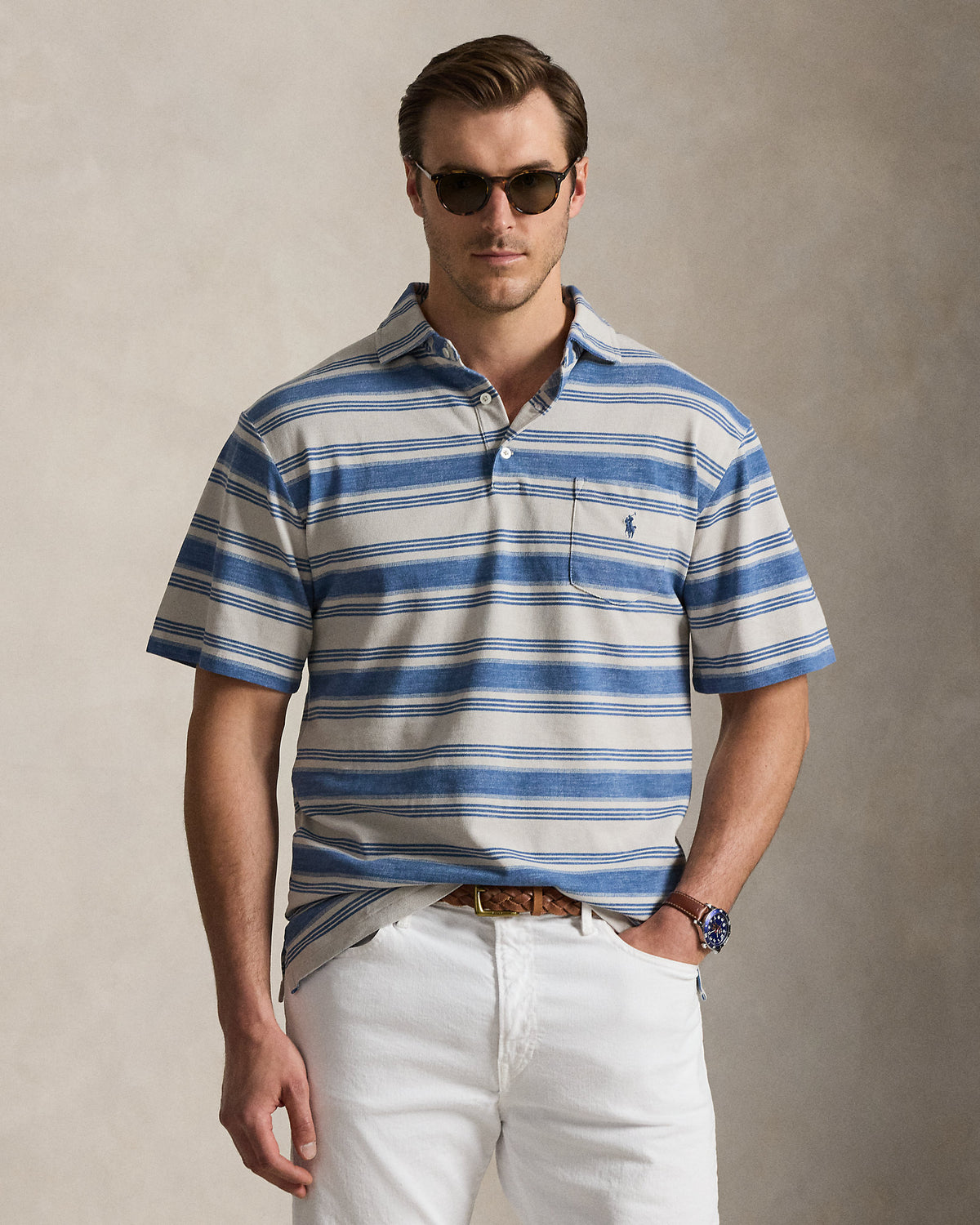 Ralph Lauren Striped Mesh Polo Shirt