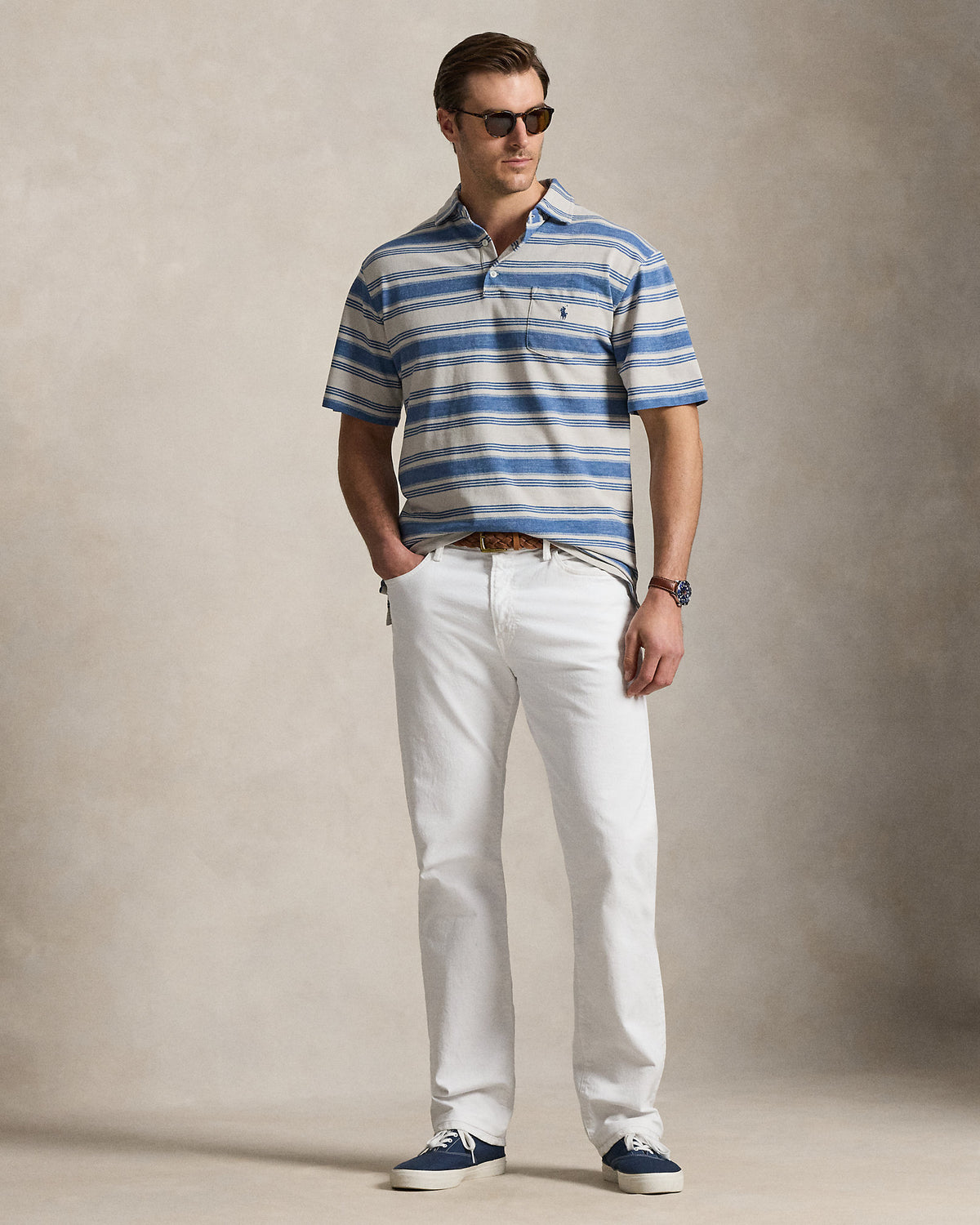 Ralph Lauren Striped Mesh Polo Shirt