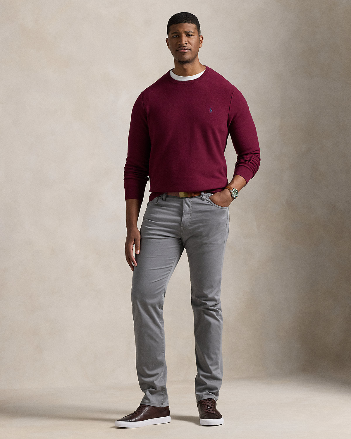 Ralph Lauren Varick Slim Straight Stretch Sateen Pant