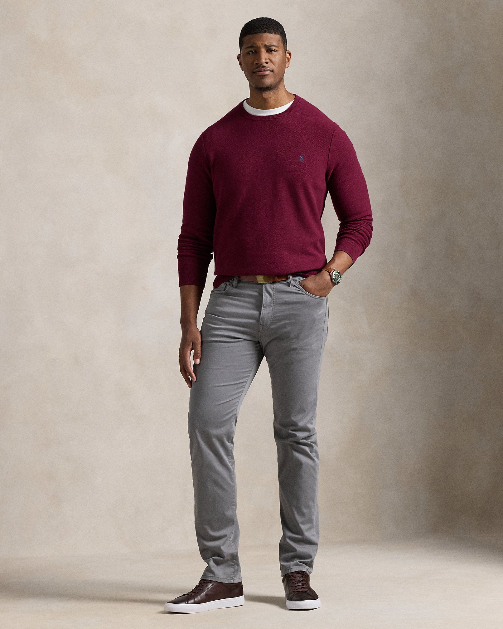 Ralph Lauren Varick Slim Straight Stretch Sateen Pant