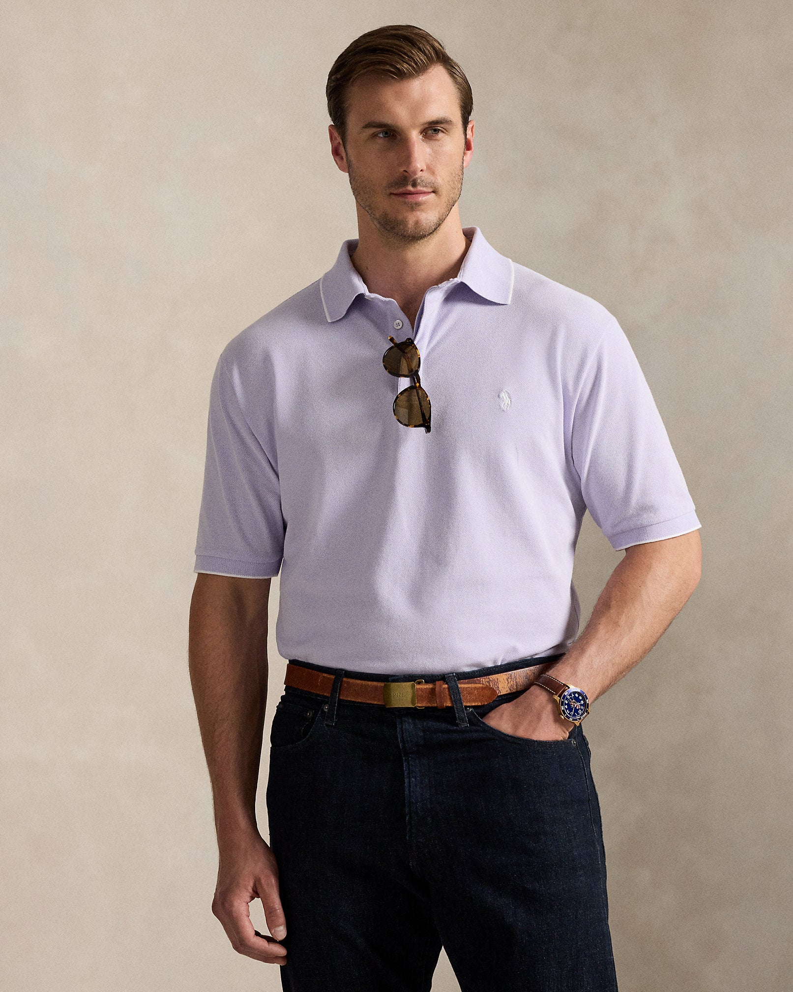Ralph Lauren Stretch Oxford Mesh Polo Shirt