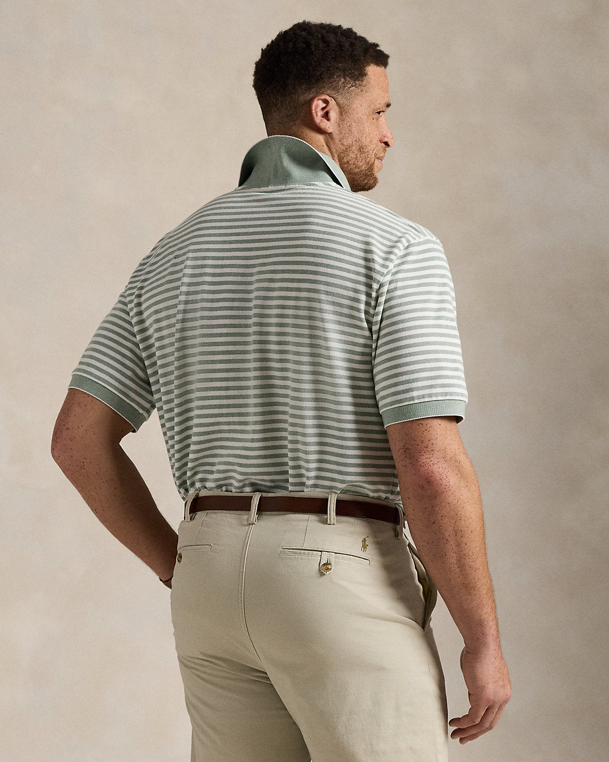 Ralph Lauren Striped Oxford Mesh Polo Shirt