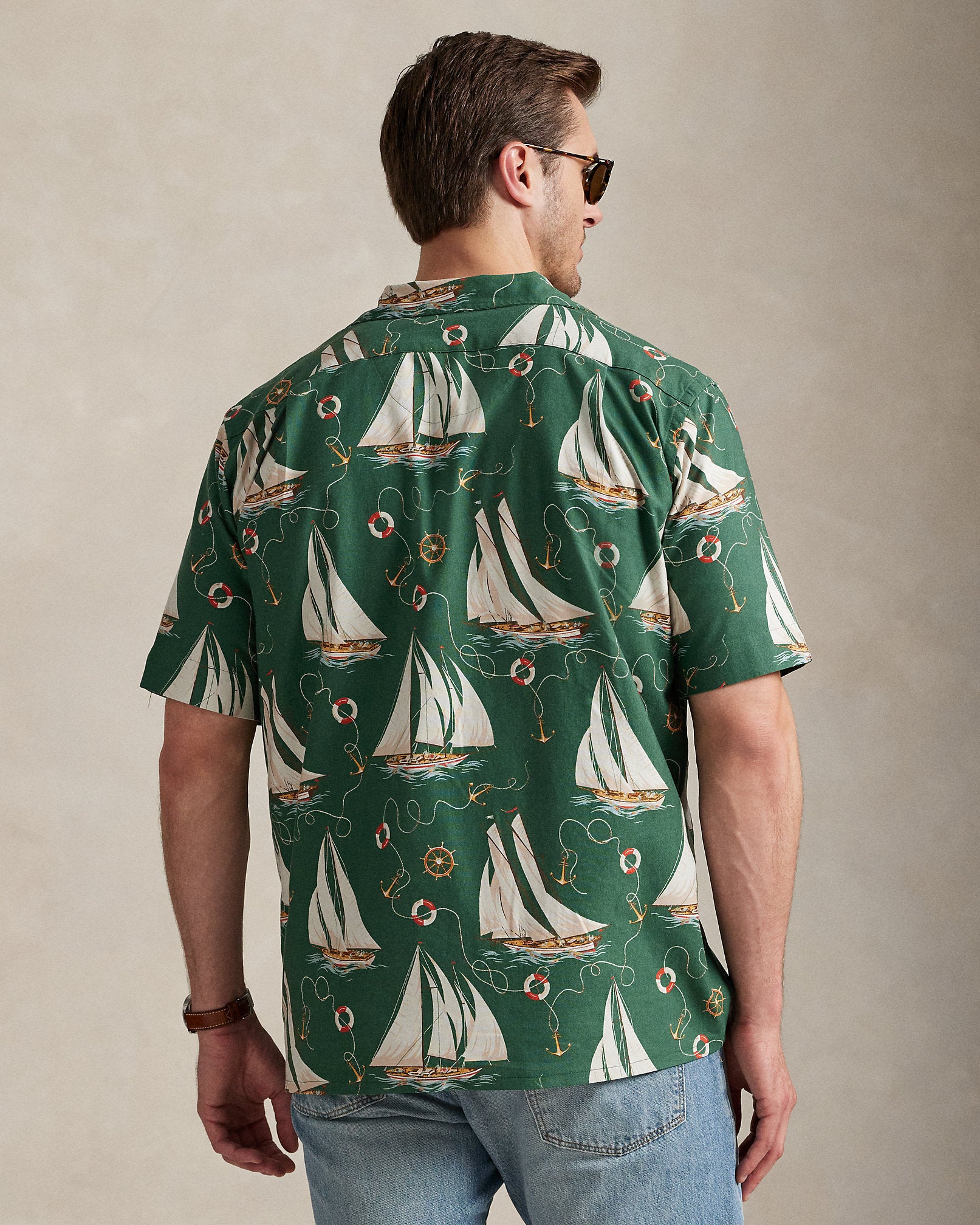 Ralph Lauren SailboatPrint Oxford Camp Shirt