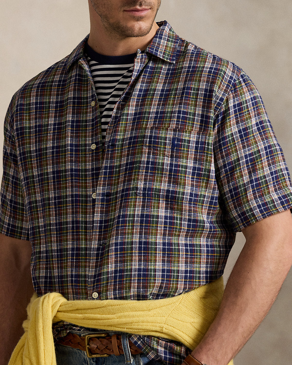 Ralph Lauren Plaid LinenCotton Camp Shirt