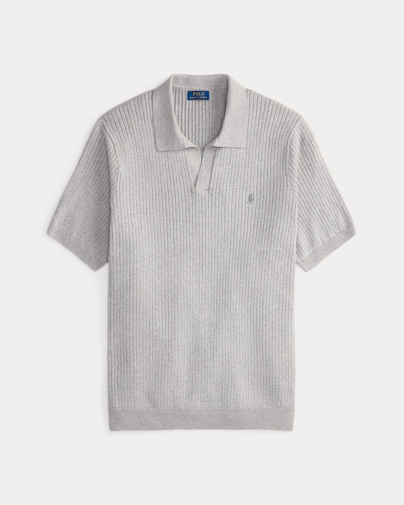 Ralph Lauren RibKnit Cotton JohnnyCollar Sweater