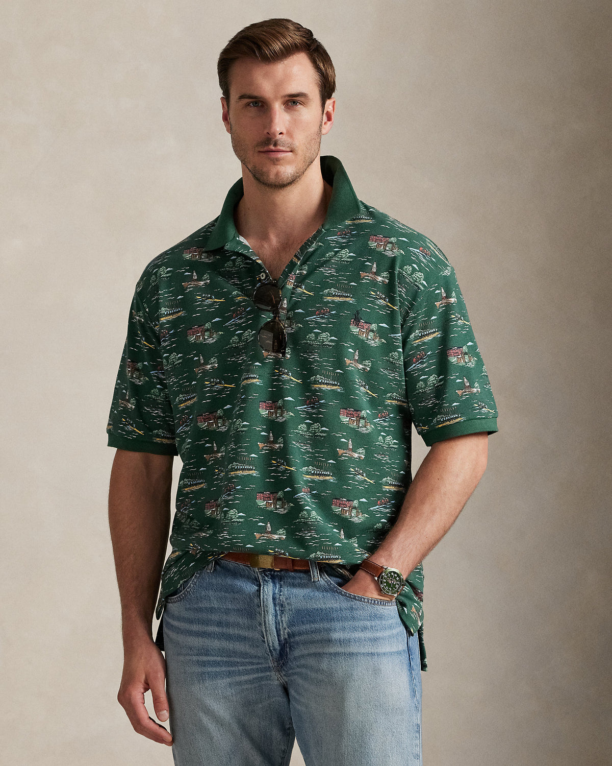 Ralph Lauren ScenicPrint Mesh Polo Shirt