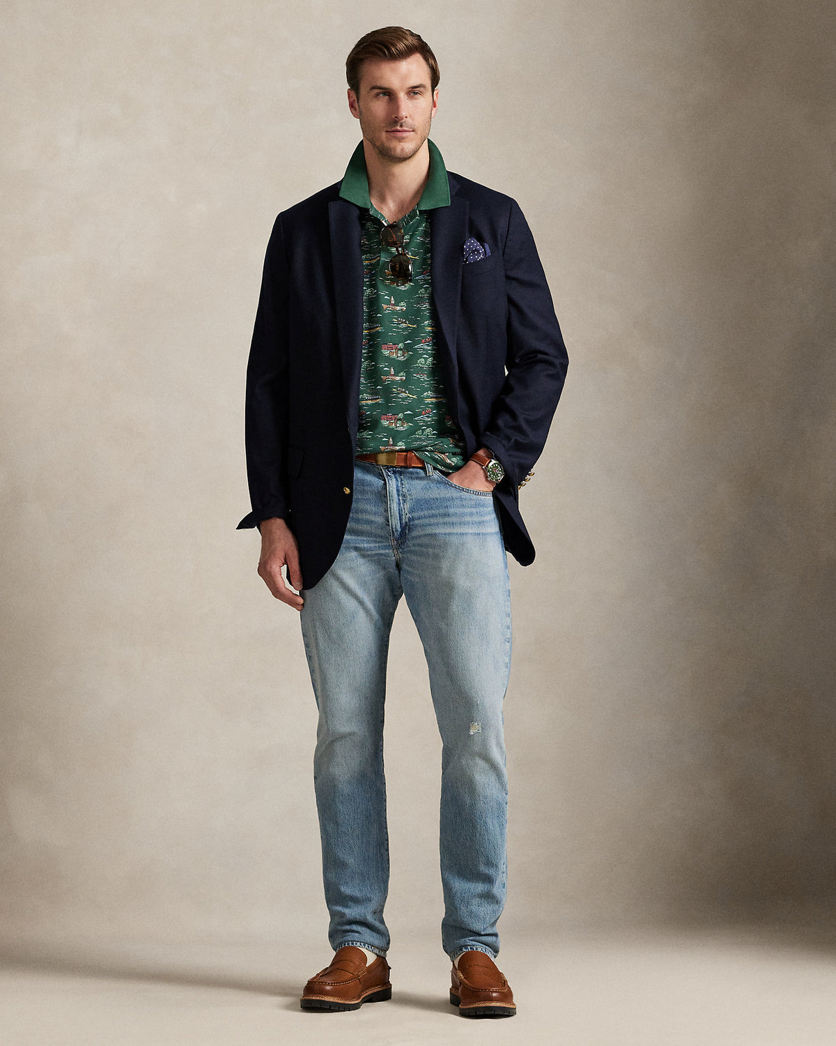 Ralph Lauren ScenicPrint Mesh Polo Shirt