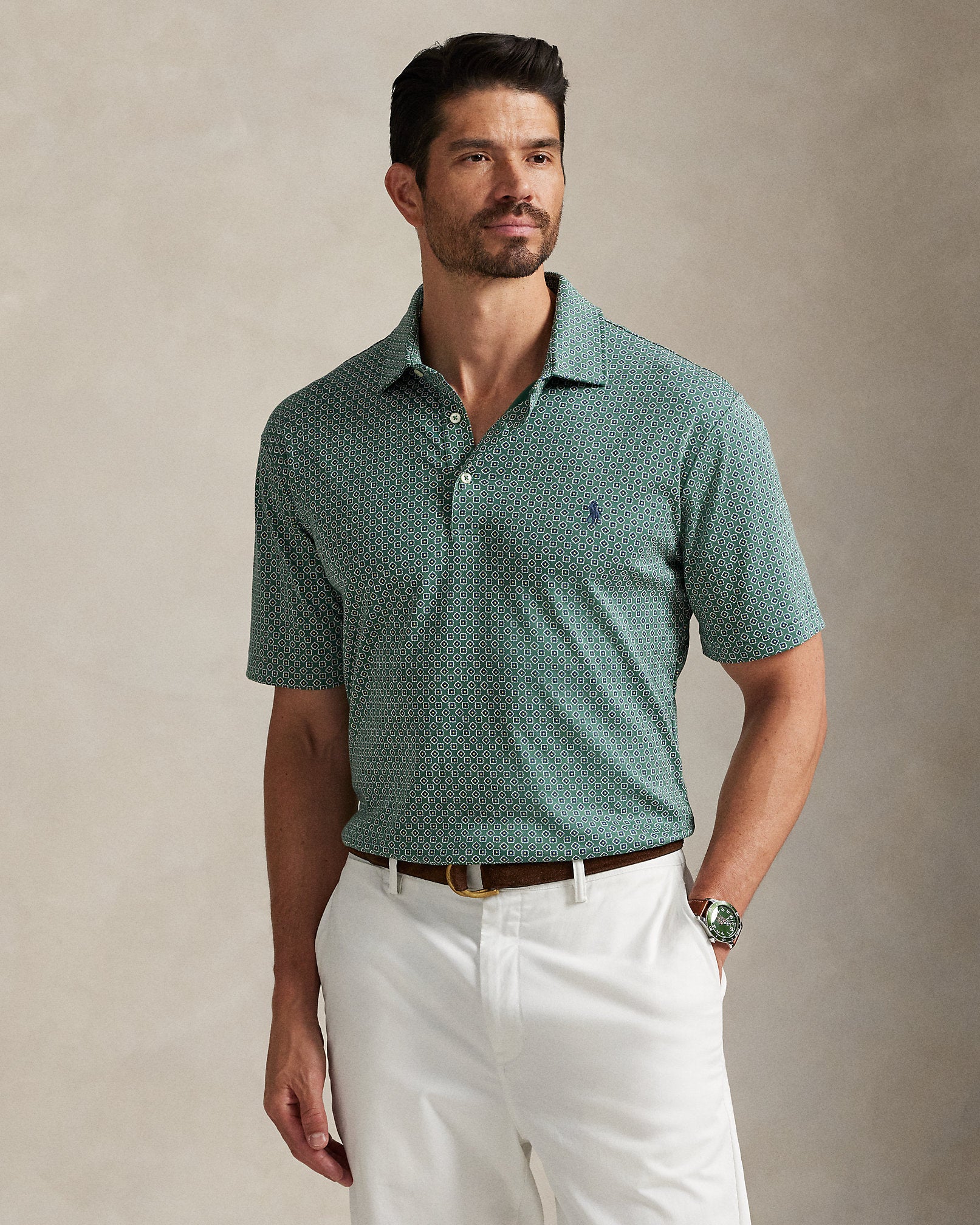 Ralph Lauren FoulardPrint Soft Cotton Polo Shirt