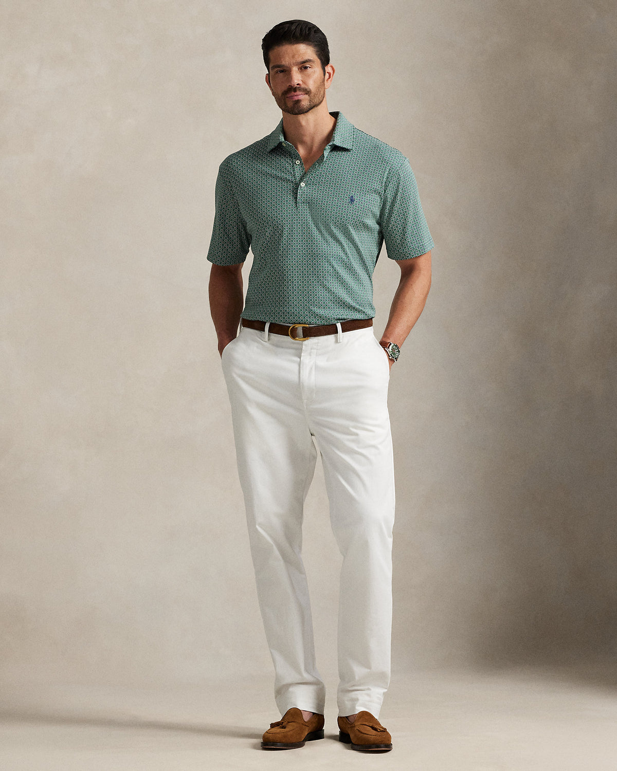 Ralph Lauren FoulardPrint Soft Cotton Polo Shirt