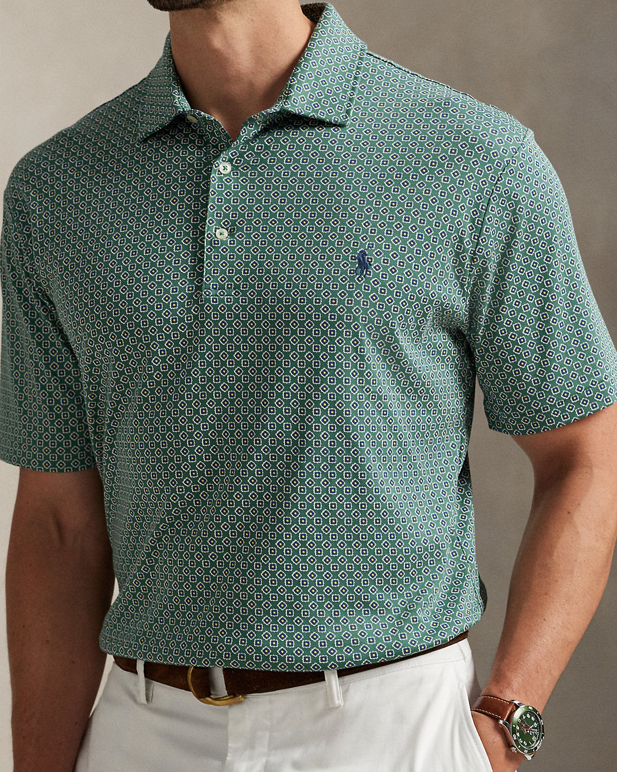 Ralph Lauren FoulardPrint Soft Cotton Polo Shirt