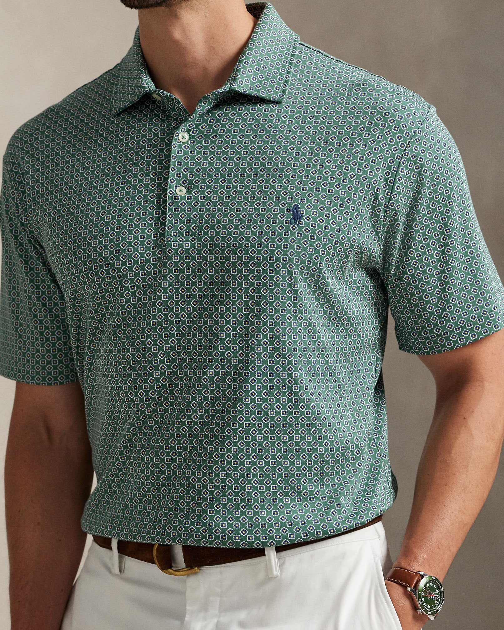 Ralph Lauren FoulardPrint Soft Cotton Polo Shirt