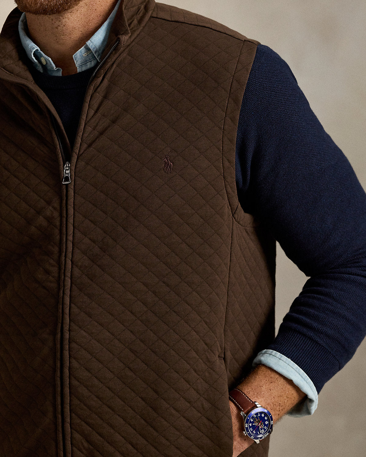 Ralph Lauren Quilted DoubleKnit Jersey Vest